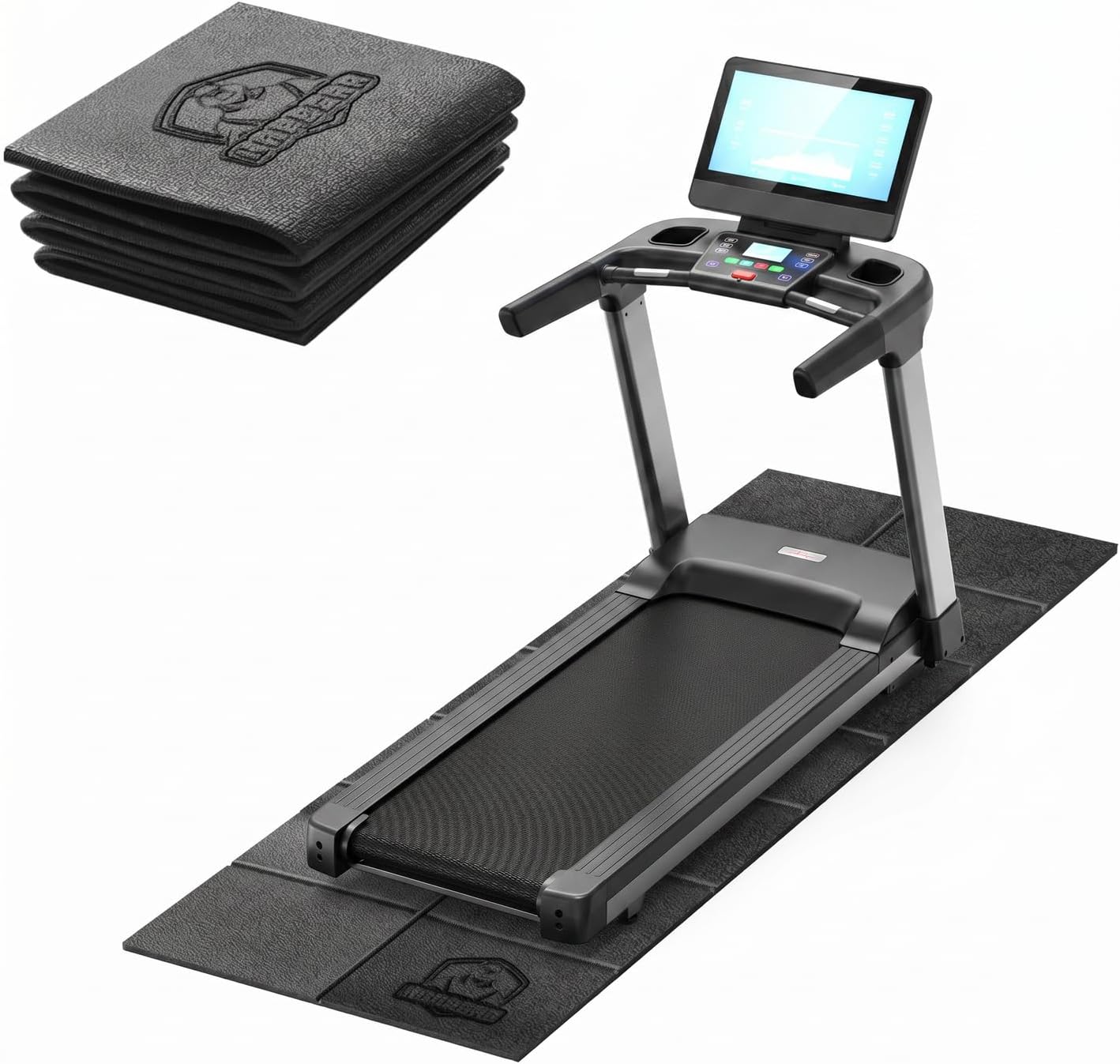 Detalle de HAPBEAR Foldable Treadmill Mat with 200×90cm Coverage – Heavy-Duty, Waterproof Floor Protector