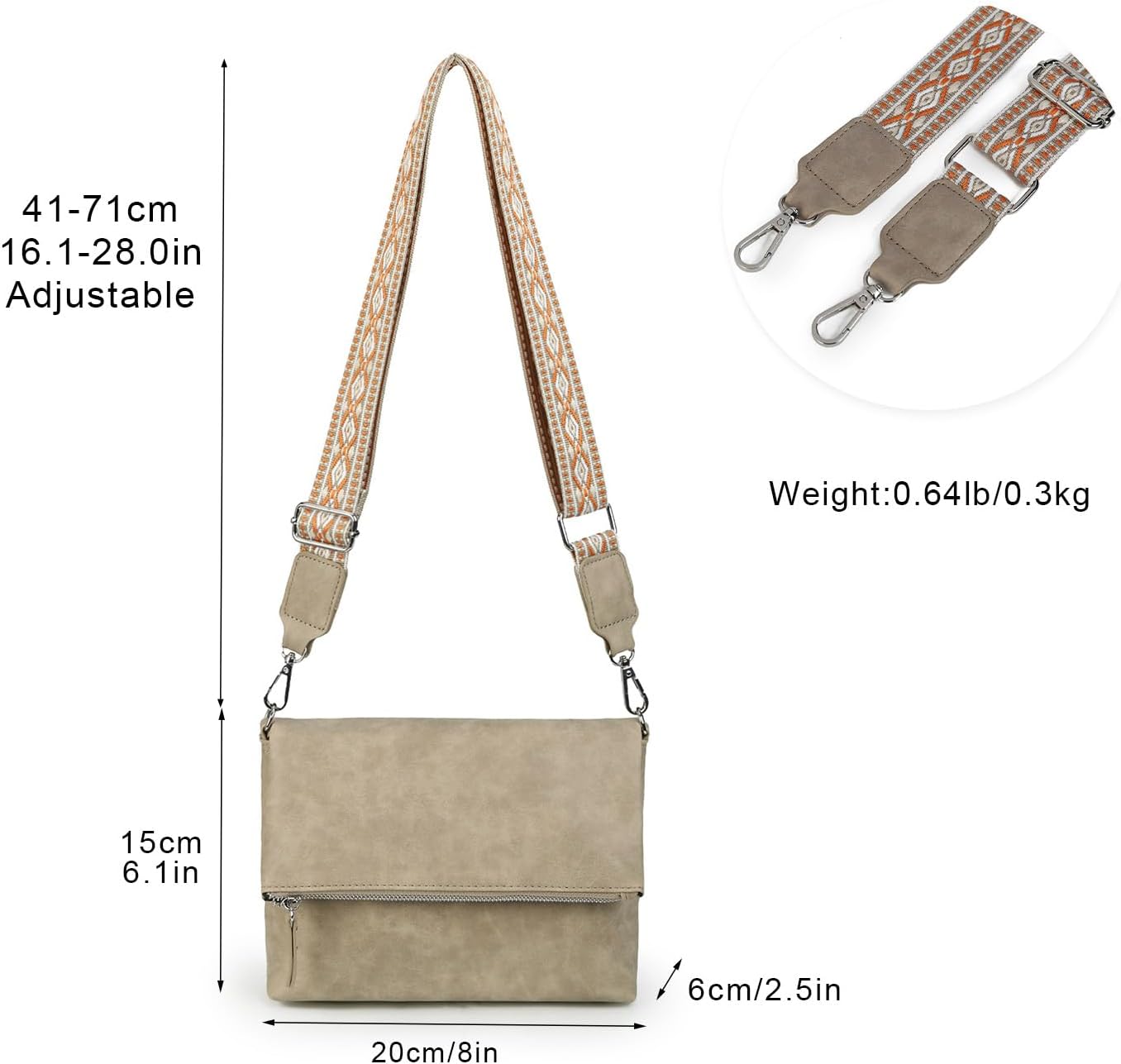 Detalle de Gladdon borsa tracolla donna 24,5 cm