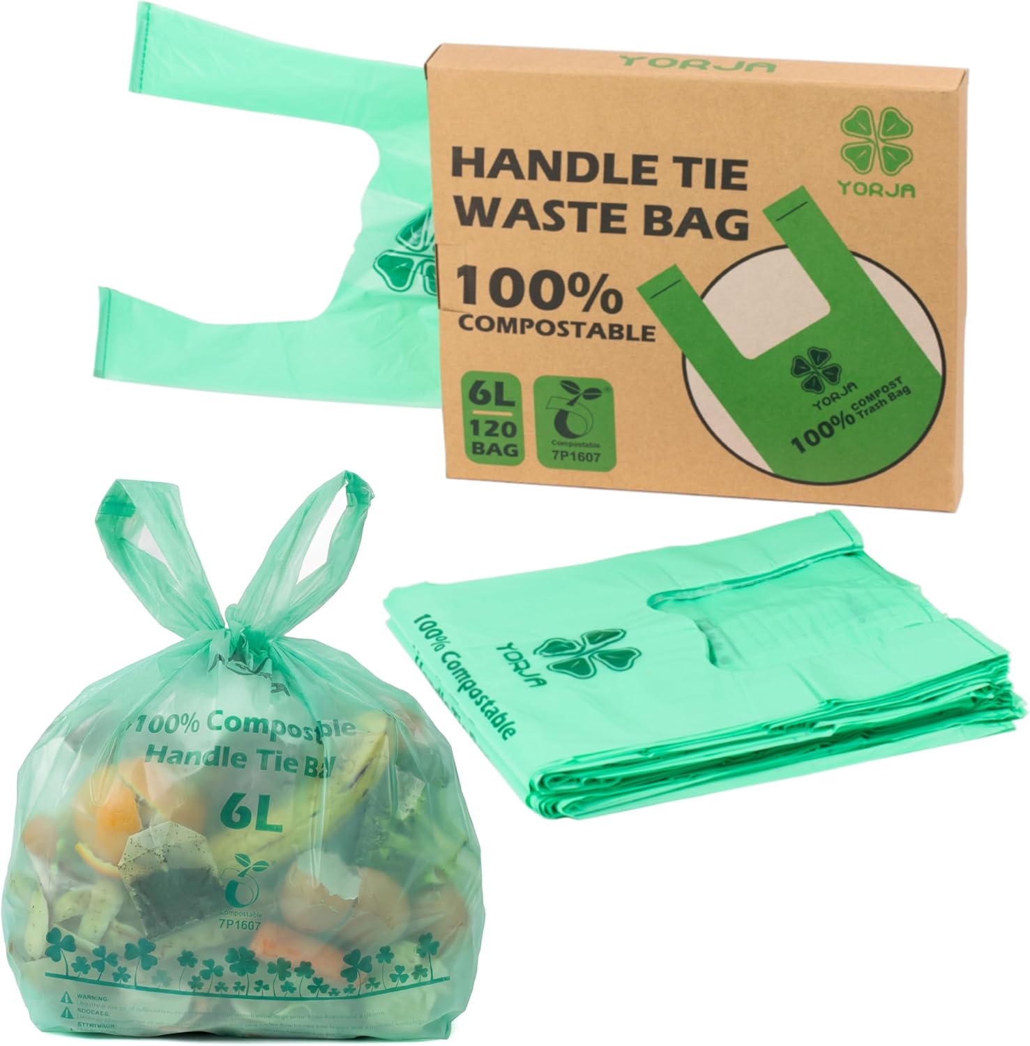 YORJA 6L Compost Caddy Liners Biodegradable