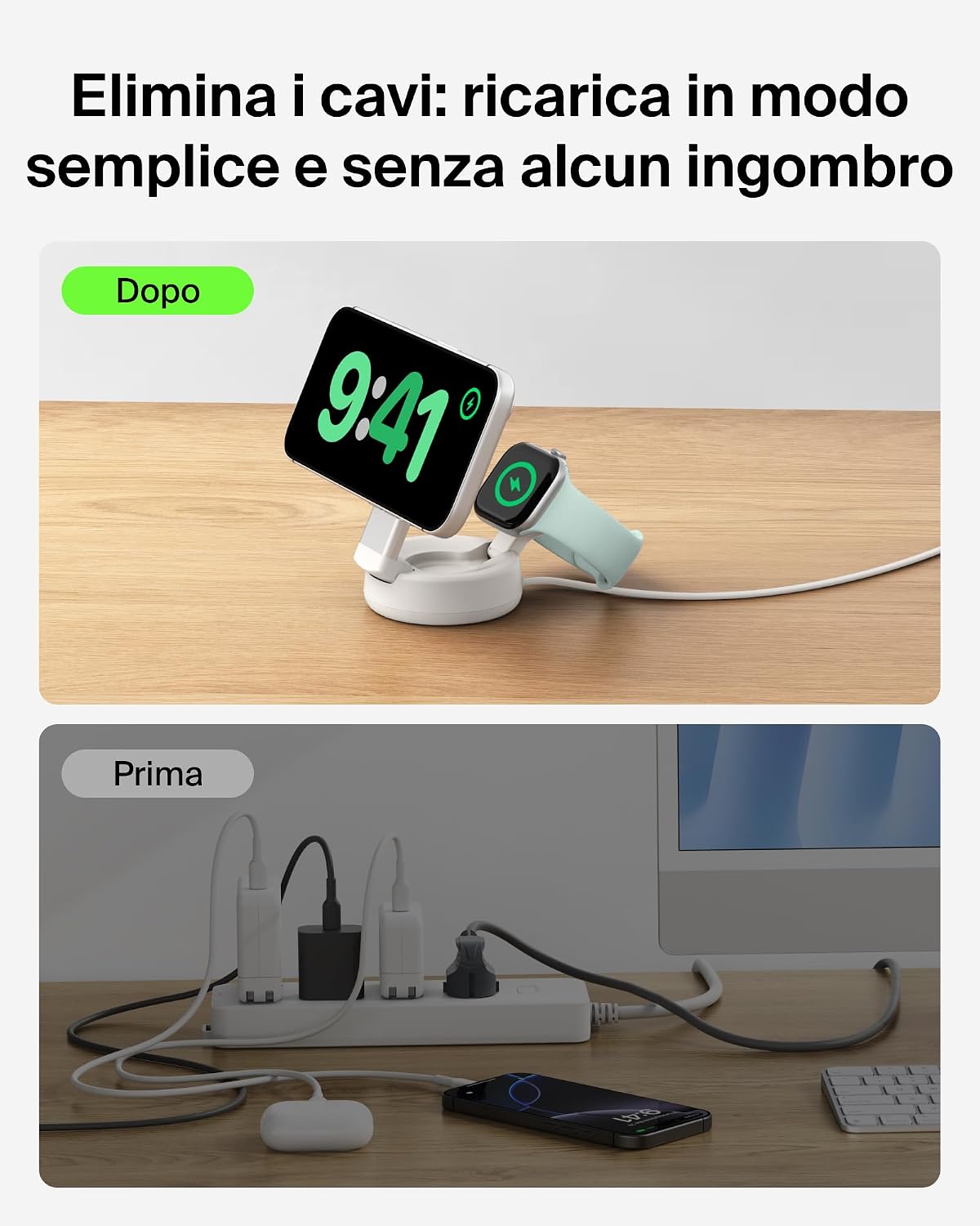 Thumbnail 5 de Belkin UltraCharge Pro Caricatore Wireless Magnetico 2 in 1 MagSafe Qi2.2 25W – Stazione di Ricarica per iPhone 17, Apple Watch Series 10