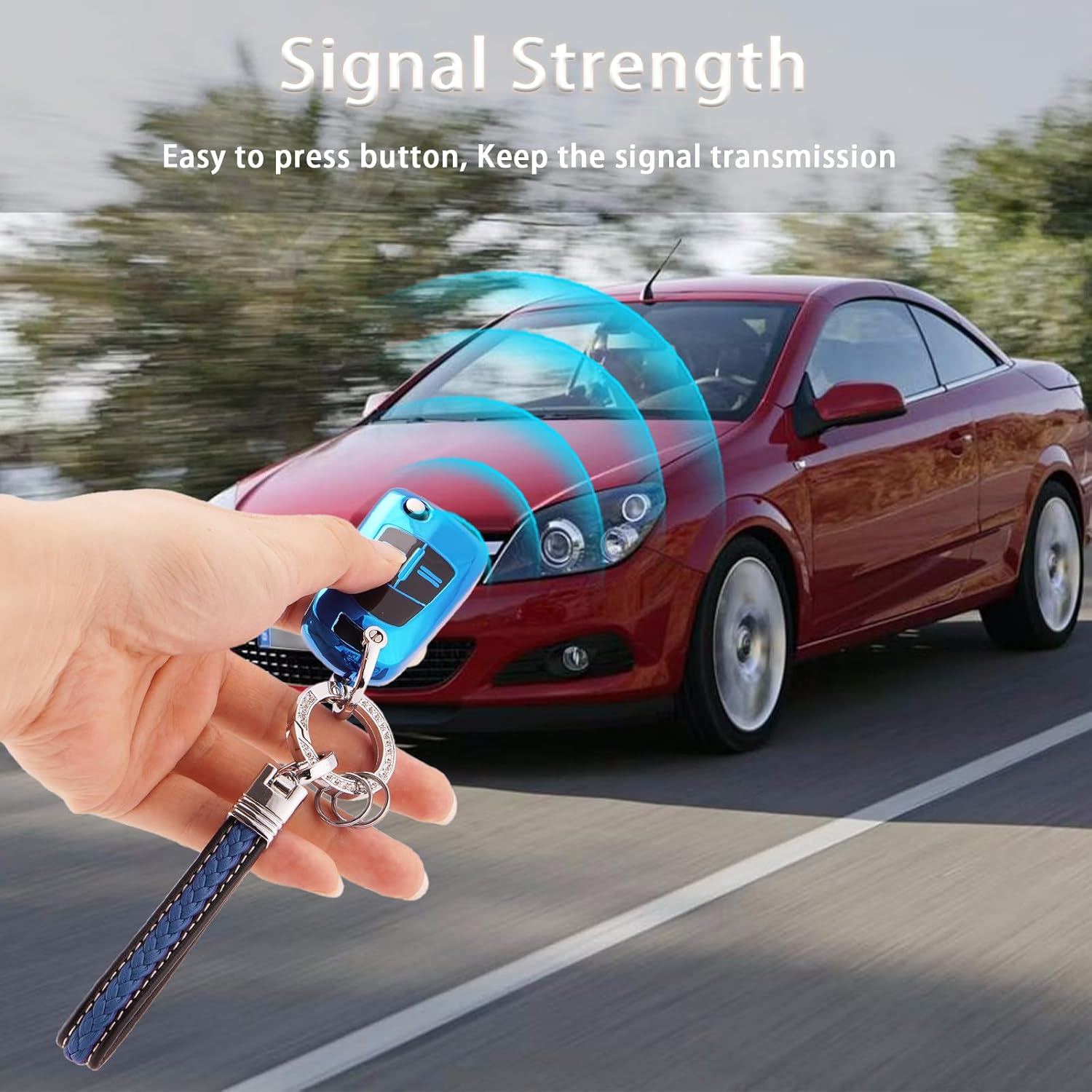 Thumbnail 3 de Koaudb TPU Car Key Cover Case with Keychain for Vauxhall/Opel 2-Button Fobs (CL-Opl-2F-E)