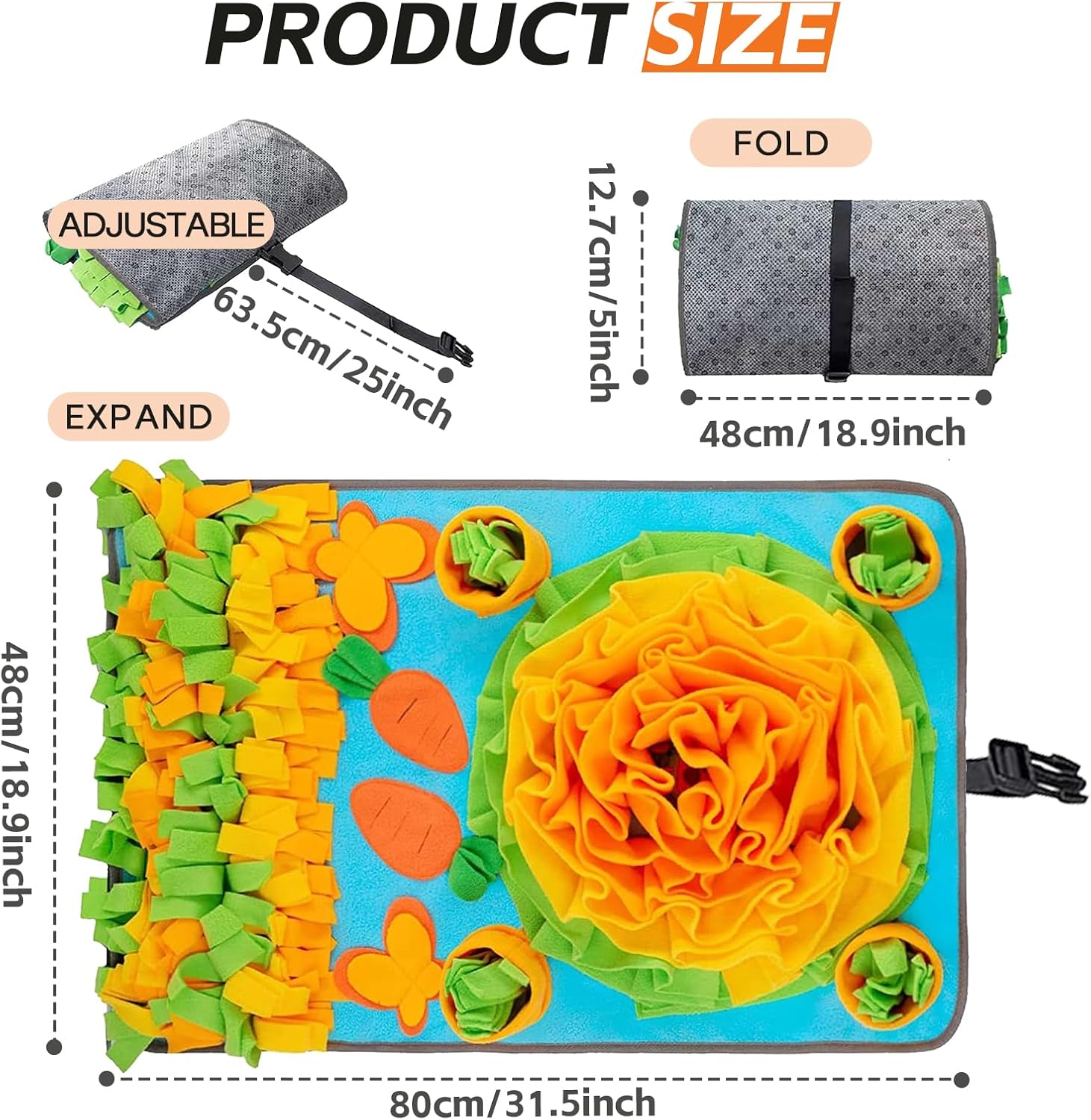 Thumbnail 1 de TAIMUTTAL Snuffle Mat for Dogs (80cm x 48cm) – Interactive for Slow Eating & Enrichment