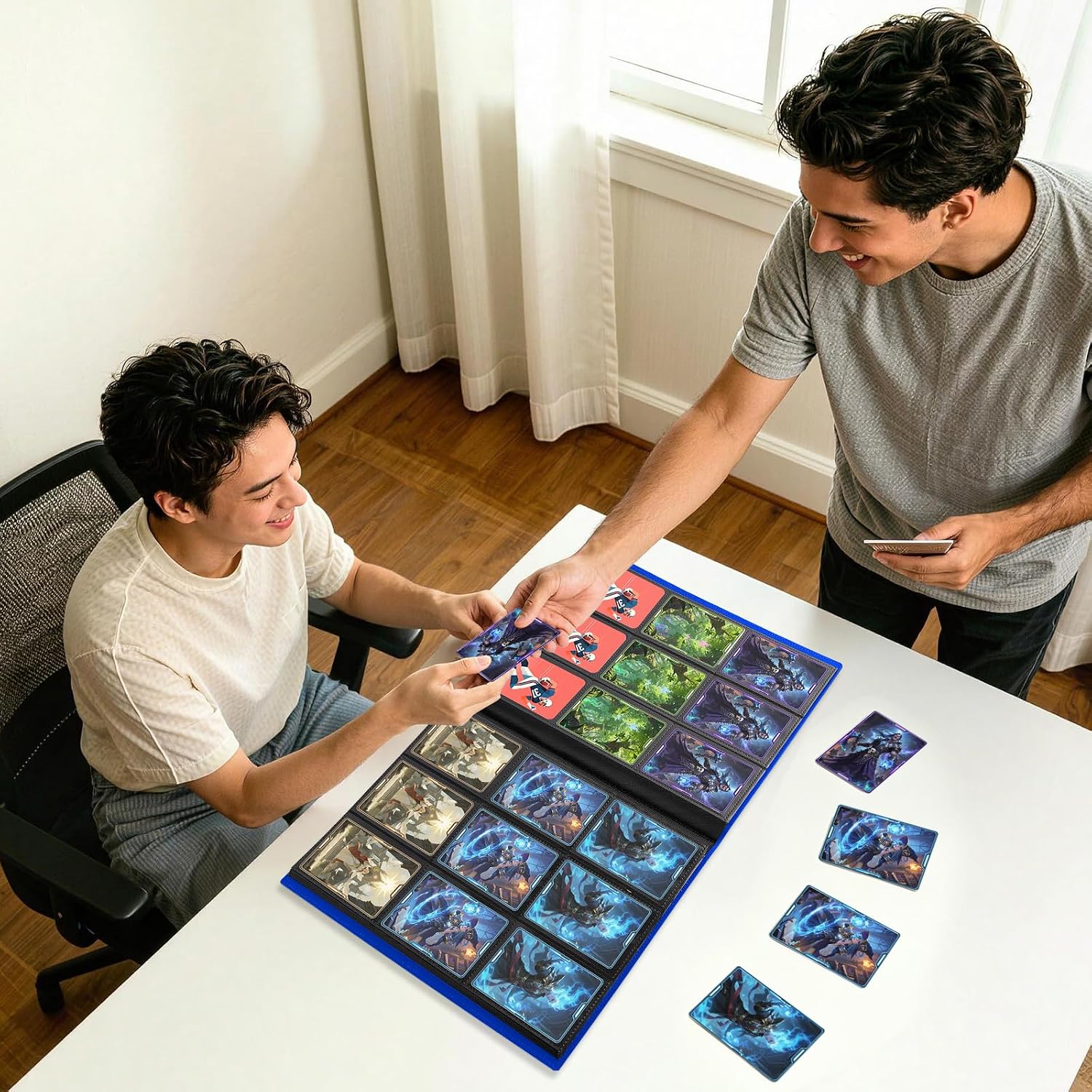 Thumbnail 6 de 9 Taschen Kartenbinder für Trading Cards – großer Kartenordner mit 360 Kartenkapazität (Marineblau)