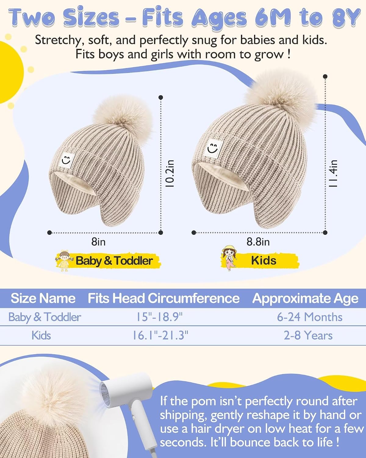 Detalle de Alepo Baby Winter Hats, 3-Pack