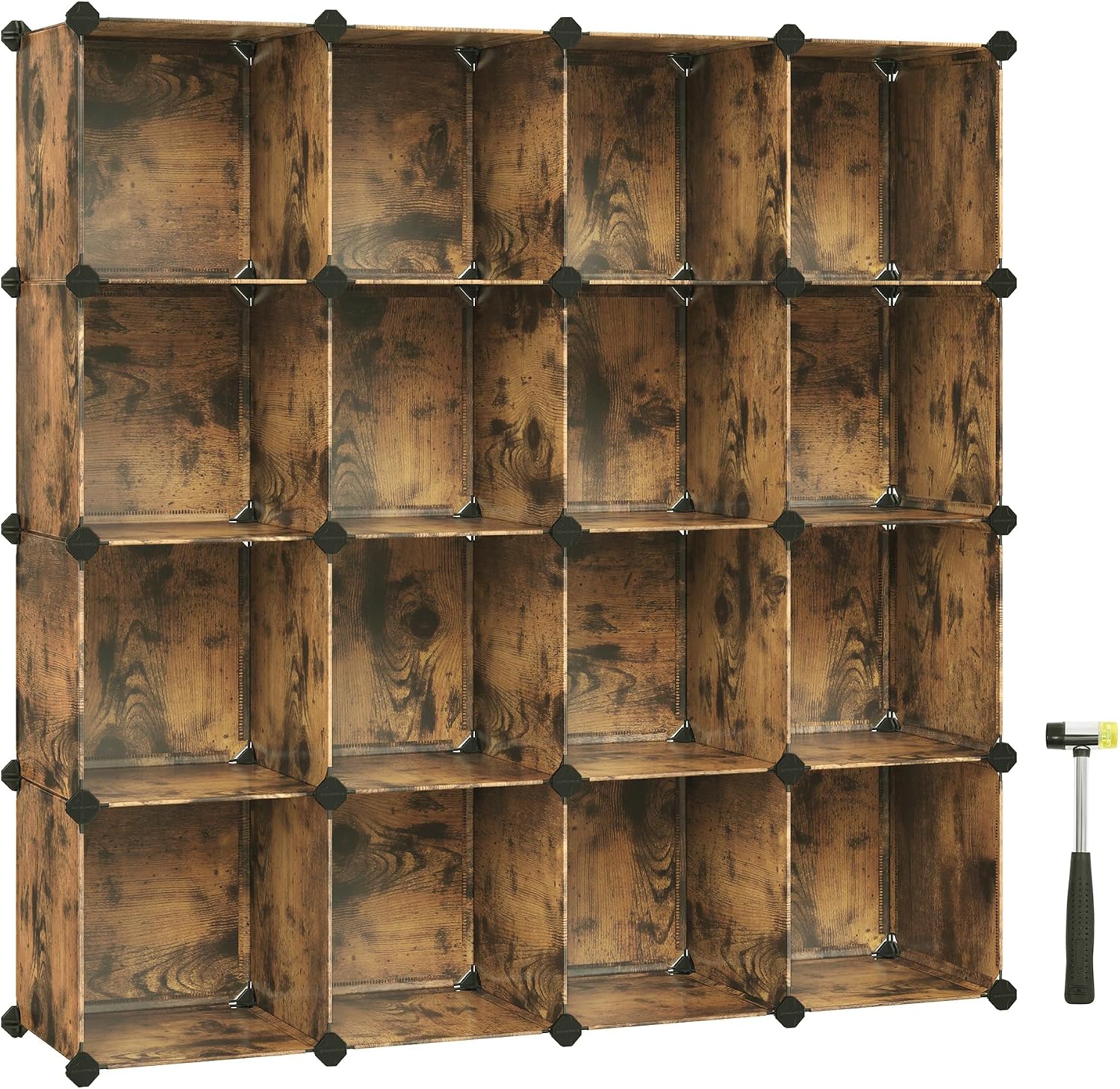Detalle de SONGMICS Gndie/Ba9694 16-Cube Modular Storage Shelving Unit, 123 x 31 x 123 cm
