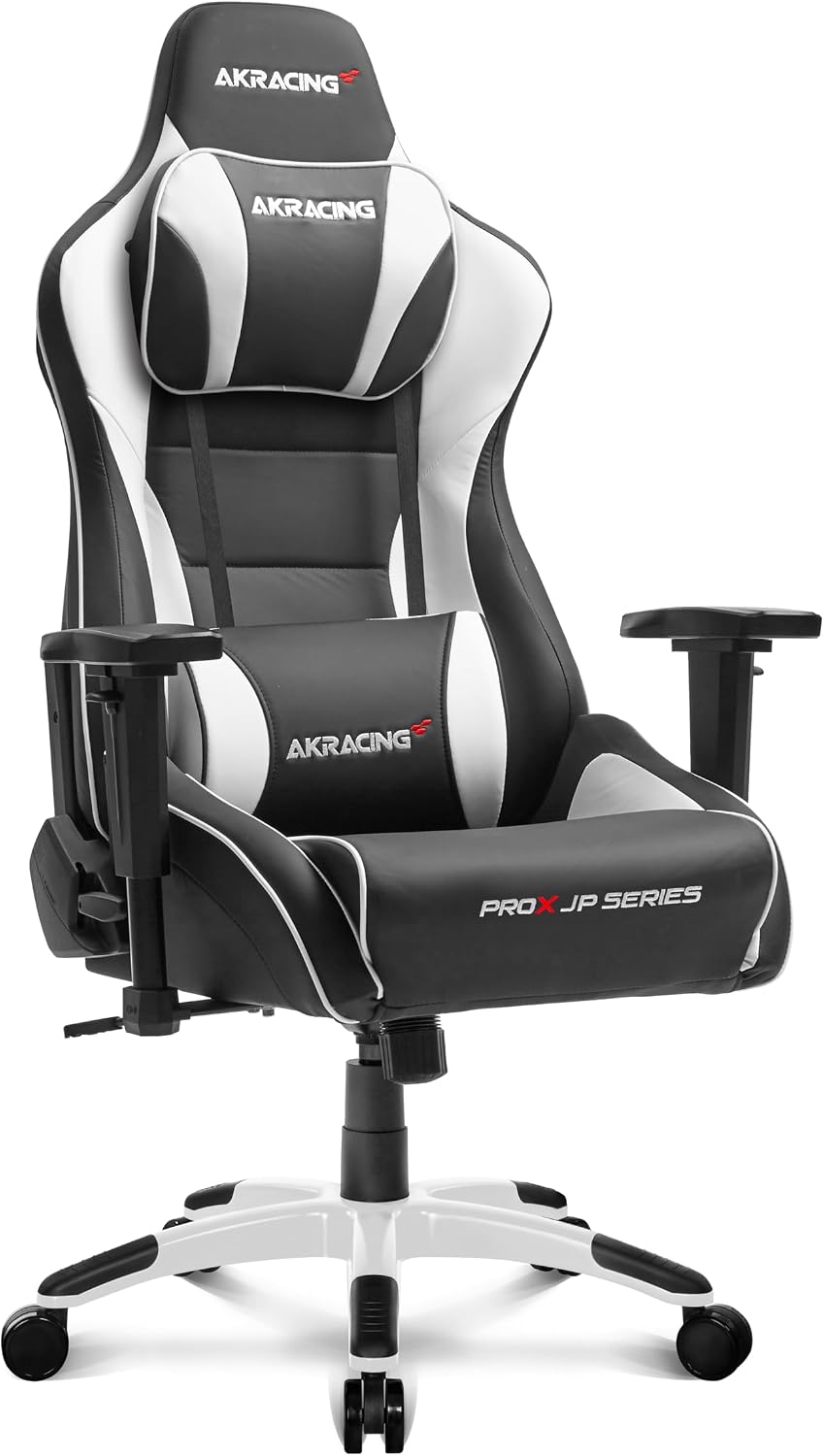 Detalle de AKRacing Pro-X JP(AKR-PRO-X/WHITE/JP)ホワイト ゲーミングチェア 国産PUレザー・180度リクライニング・4Dアームレスト
