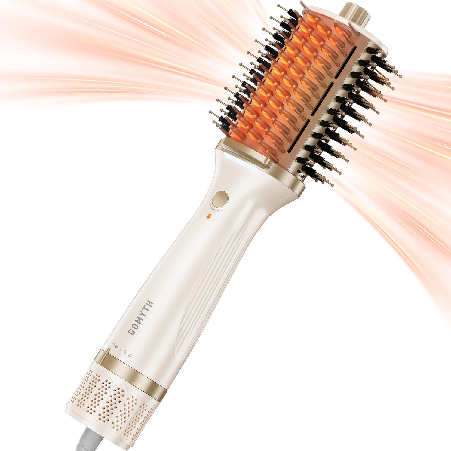 Detalle de GOMYTH Upgraded 5-in-1 Blow Dryer Brush with Heated Comb (70mm) for Wet & Dry Styling