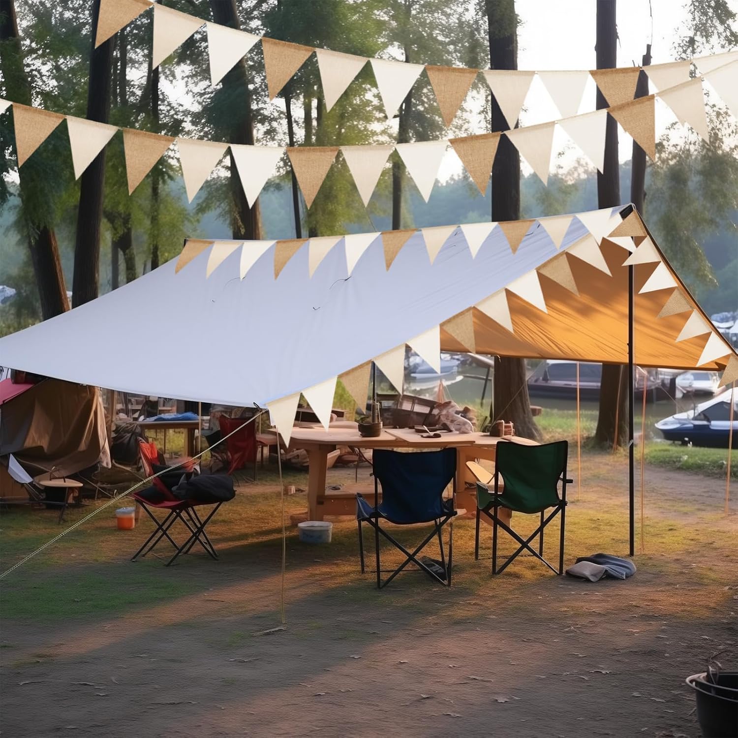 Detalle 2 de G2PLUS Wimpelkette 20 m Outdoor Wetterfest