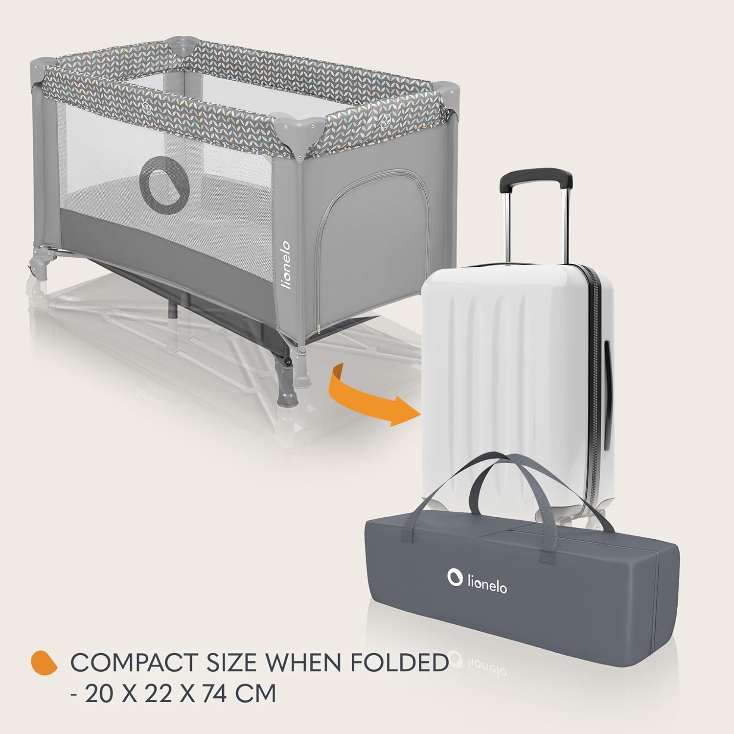 Detalle de Lionelo STEFI 2-in-1 Travel Cot & Baby Zone: Portable Sleep & Play Aid for Babies to Toddlers