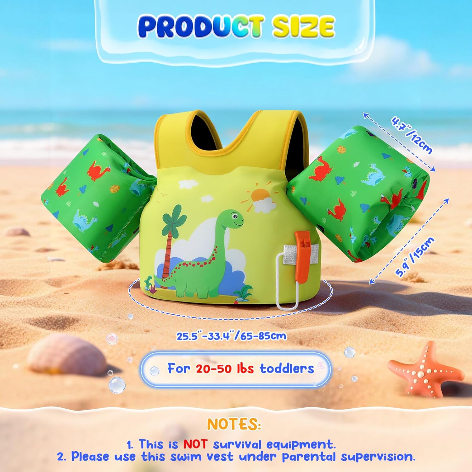 Thumbnail 2 de MoKo Toddler Swim Vest for Kids: Secure, Adjustable Water Wings for Learn-to-Swim Safety