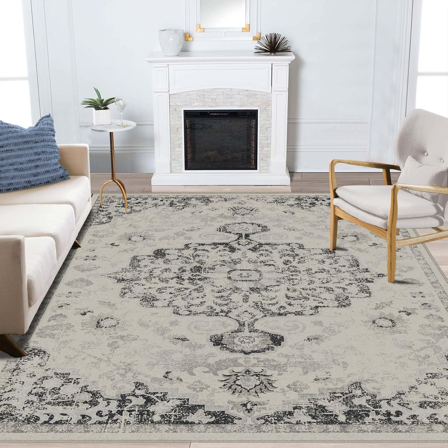 Detalle de LOOMY 5x7 Floral Boho Area Rug 🏡
