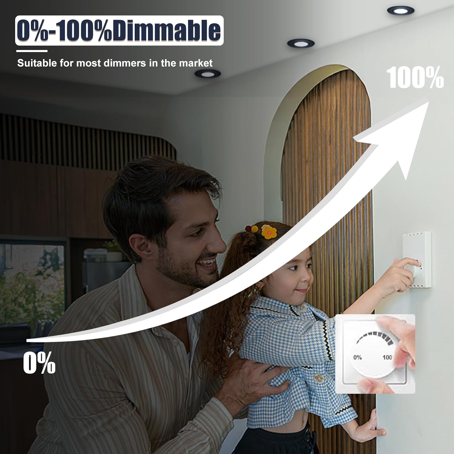 Thumbnail 2 de LED Einbaustrahler 230V dimmbar Schwarz, ultra-flach, schwenkbar – 6 W, IP44 (12er-Set)