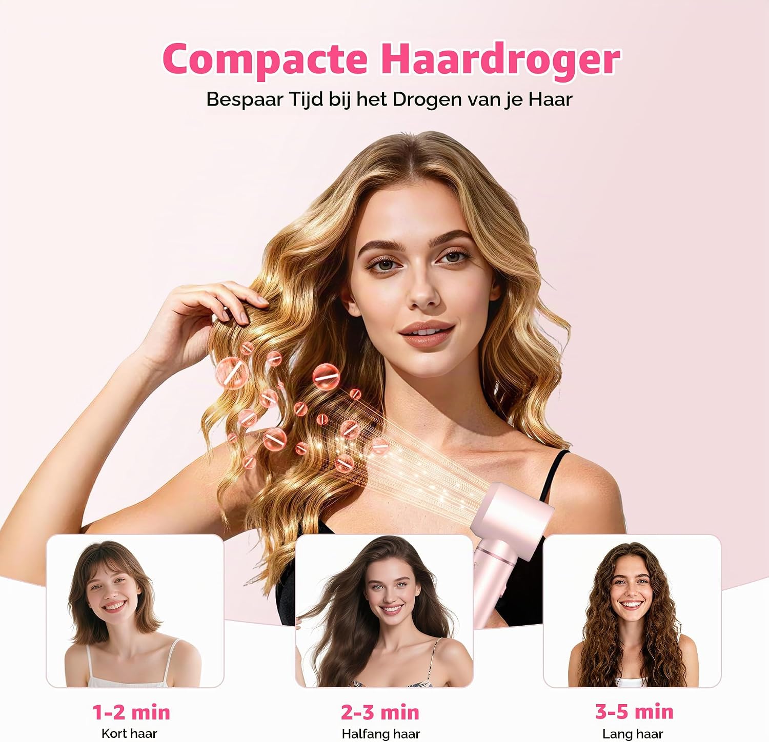 Detalle de Atopskins Styler 5-in-1 heteluchtstyler met lcd-display, 3 warmtestanden en 1000 W