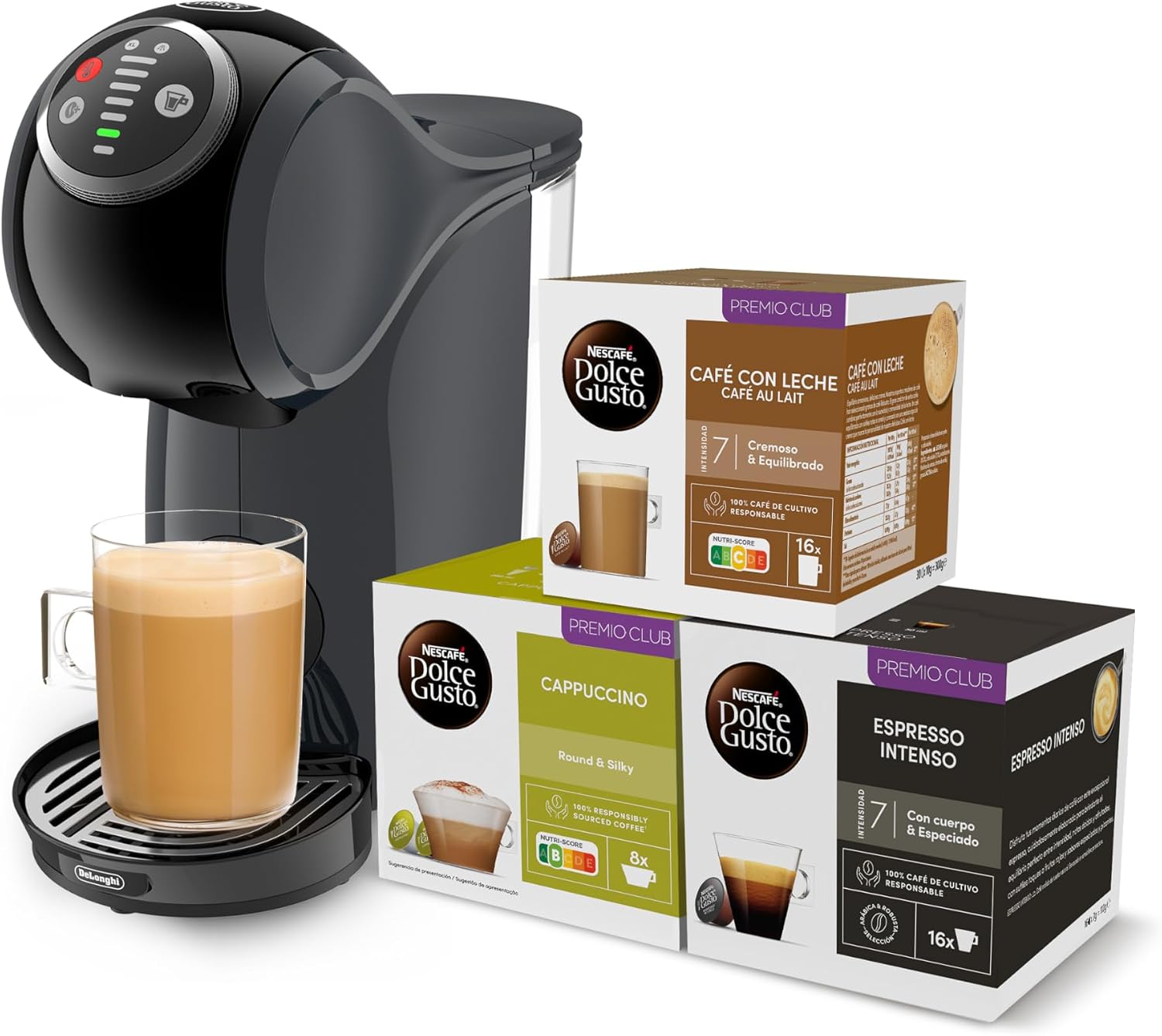 Detalle 2 de Nescafé Dolce Gusto De’Longhi Genio S Plus EDG315.CGY capsule coffee machine (15 bar) in anthracite