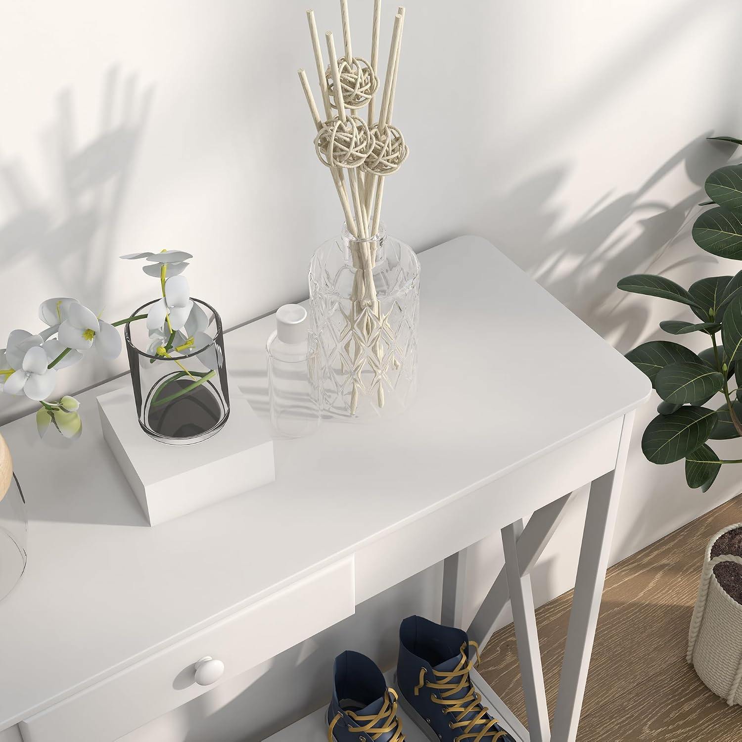 Thumbnail 6 de HOMCOM Mesa de Consola 100x30x81 cm Blanco