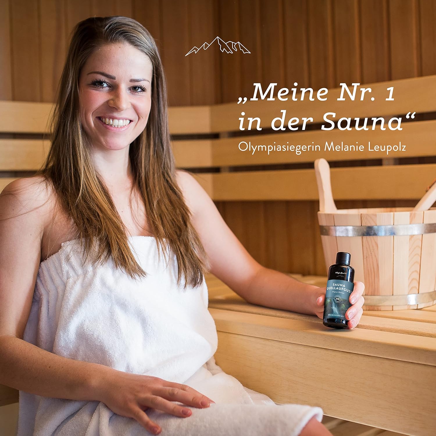 Detalle de AllgäuQuelle Saunaduft Aufguss mit 100% Bio Öl – Duftvarianten für echte Sauna-Fans, 100 ml