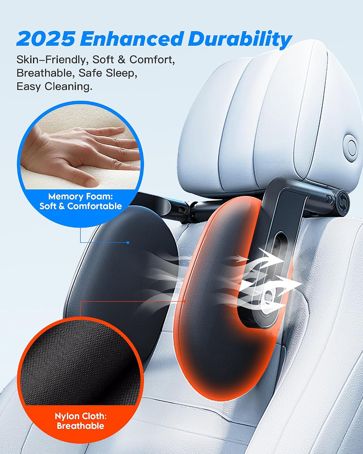 Thumbnail 5 de Kopfstütze Auto Kinder – 2026 Upgrade mit 360° Drehung, 3-Punkt-Verbindung und atmungsaktivem Memory-Foam