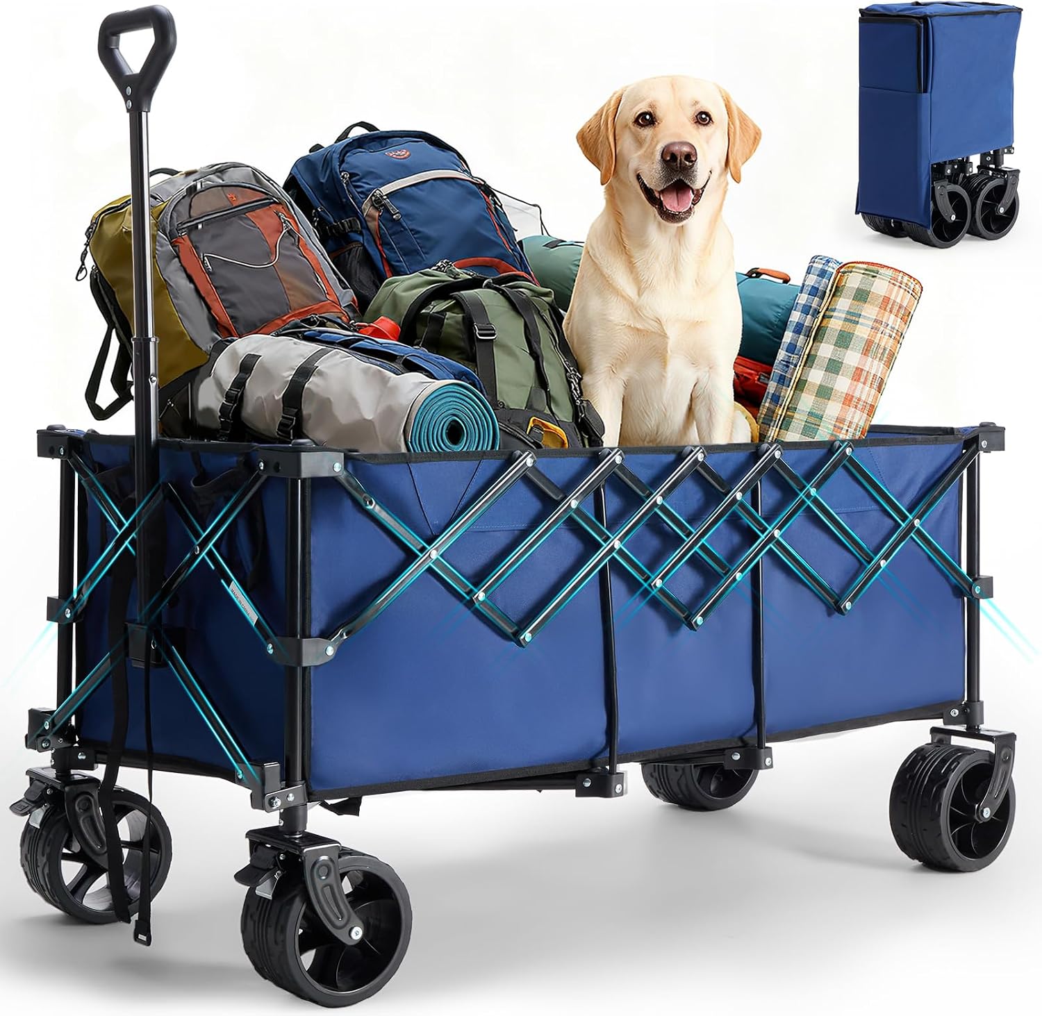 Detalle de DUMOS Folding Wagon 49-Inch Cargo Bed