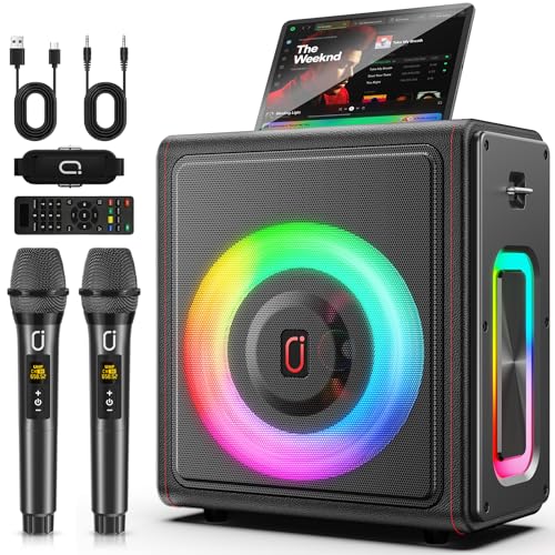 Detalle de PPMIC MS75 Karaoke Machine for Adults with 2 Wireless Microphones