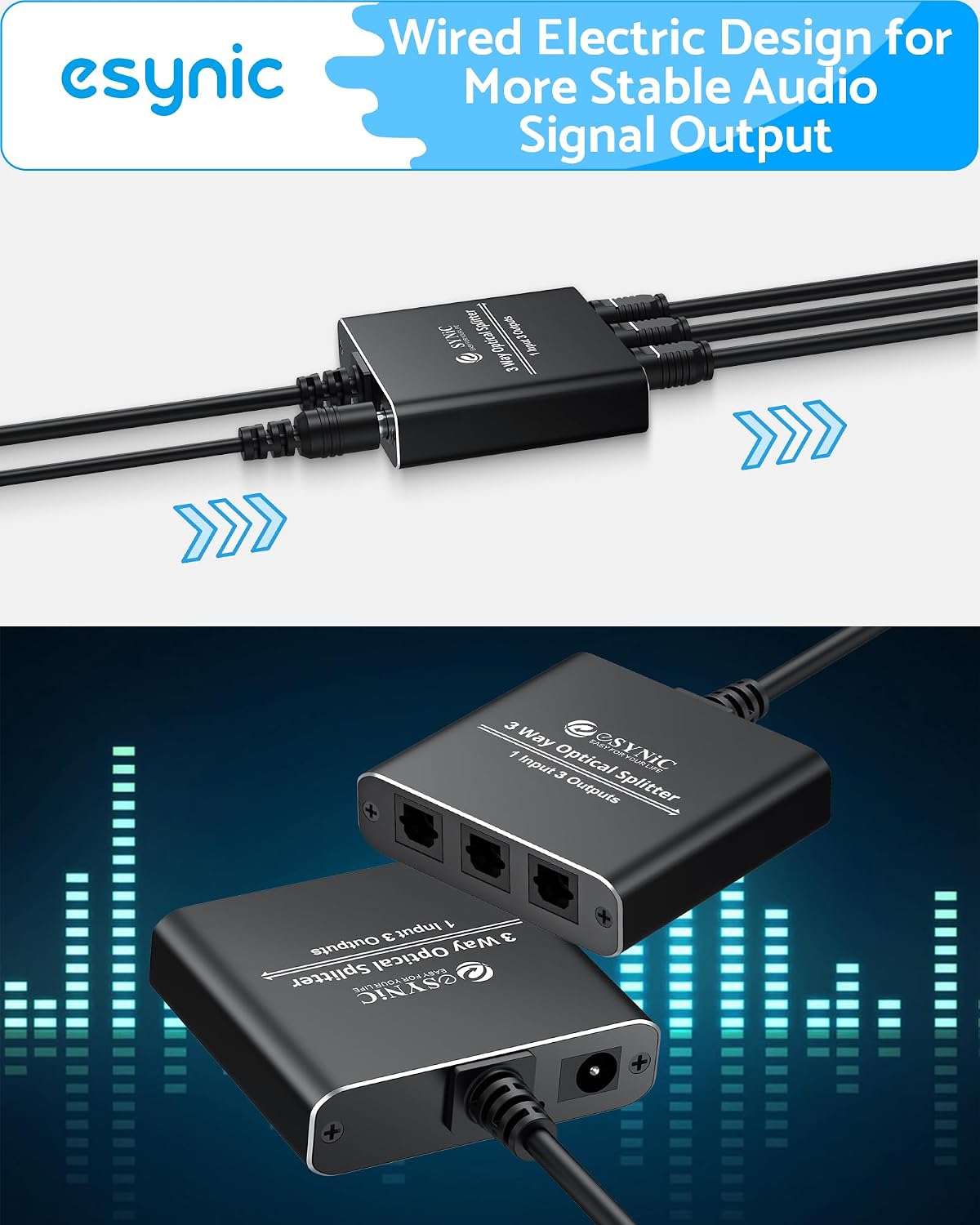 Thumbnail 5 de eSynic Portable 1-in-3 Optical Splitter 1m cable