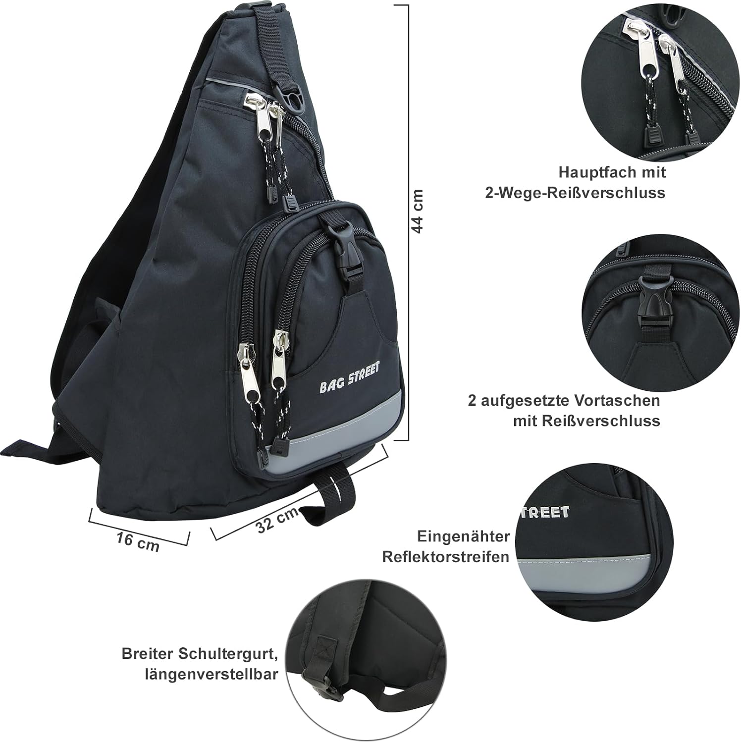 Detalle 2 de BAG STREET Side Bag / Daypack – Unauffälliger Begleiter für Alltag, Freizeit und Reisen