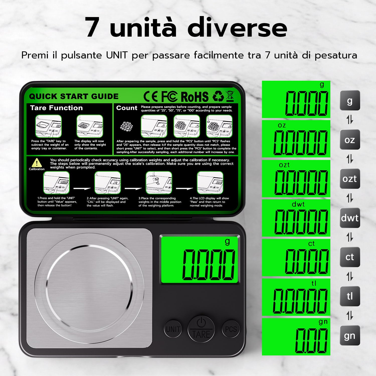 Detalle de Wigearss bilancia di precisione 50 g