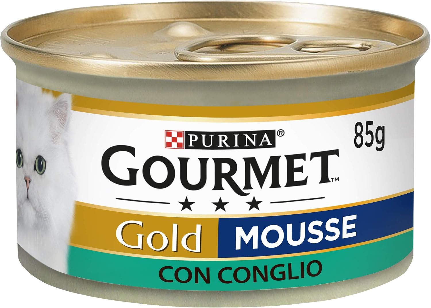 Detalle de Purina Gourmet Gold Mousse – karma mokra dla dorosłych kotów, królik, 24 × 85 g