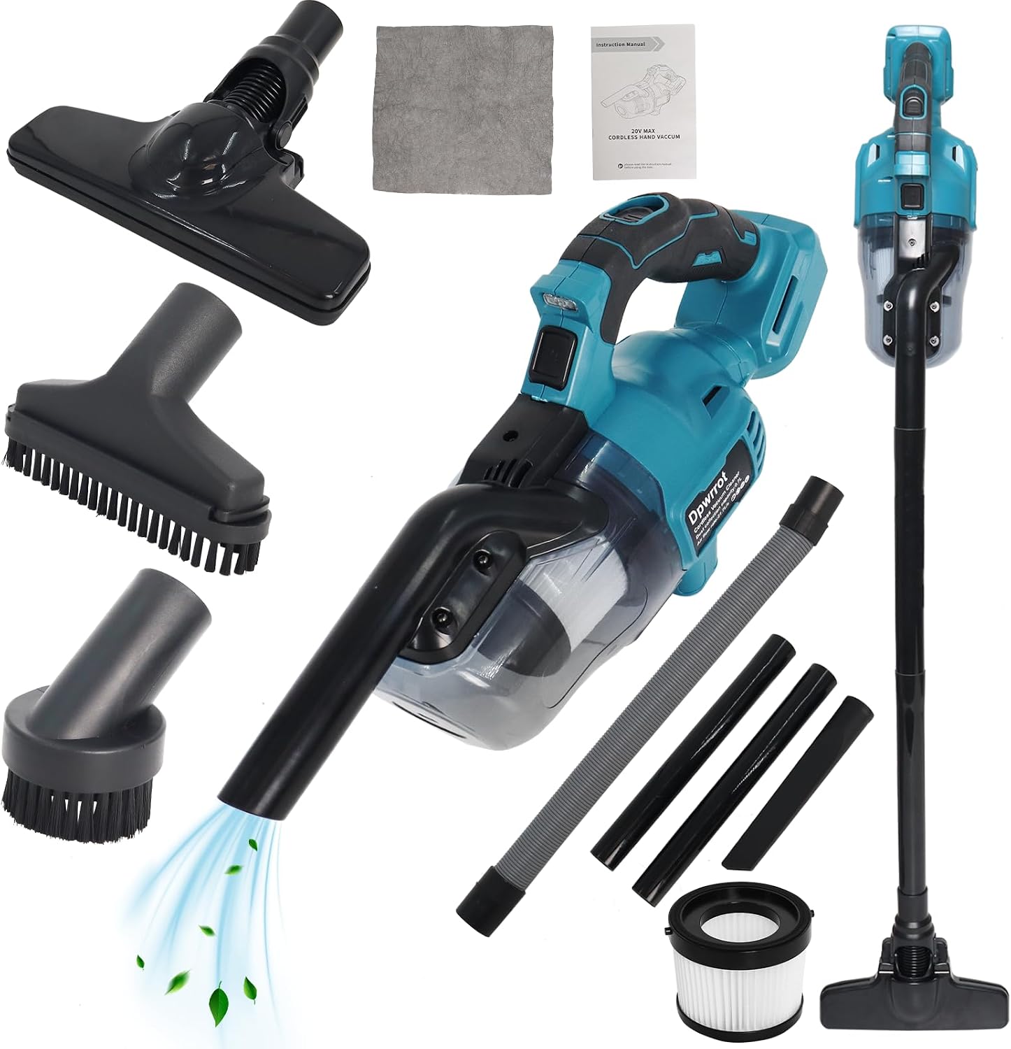 Detalle de Dpwrrot 5 in 1 Cordless Handheld Vacuum, 18V Compatible with Washable HEPA Filters