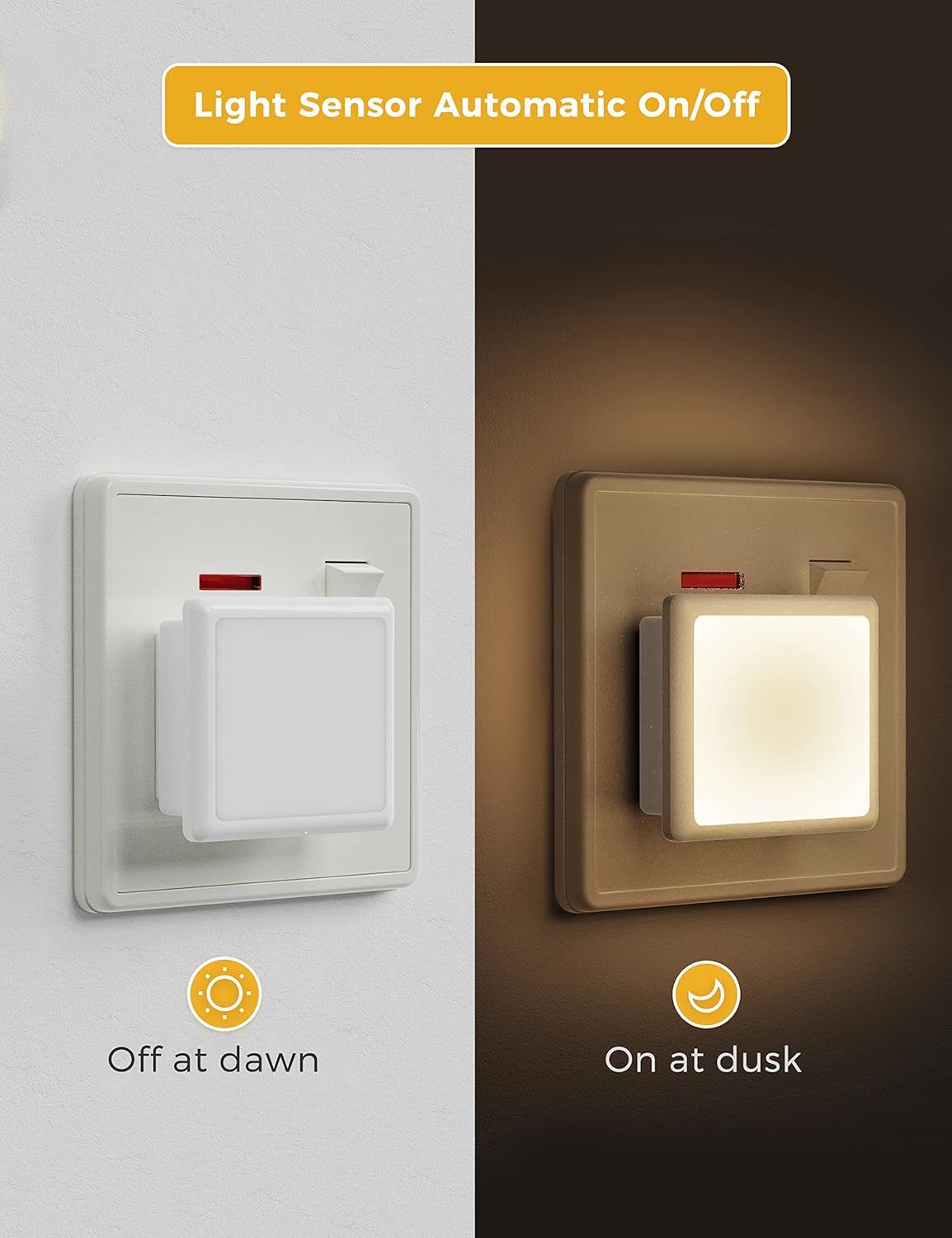 Thumbnail 1 de LOHAS-LED Plug-In Night Lights 2 Pack with Dusk to Dawn Sensor (3000K Warm White)