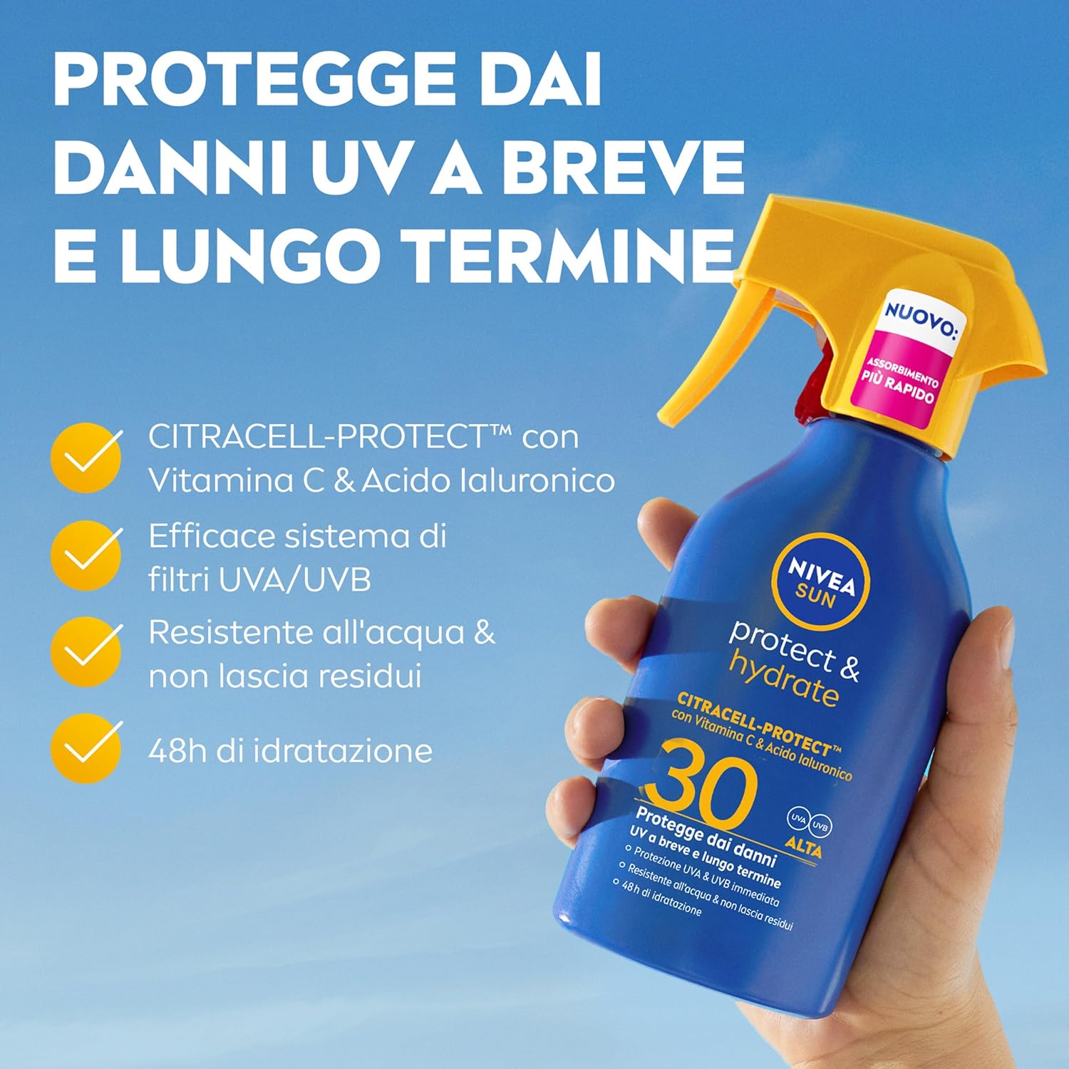 Thumbnail 1 de NIVEA SUN Protect & Hydrate Maxi Spray Solare SPF 50+ 270 ml
