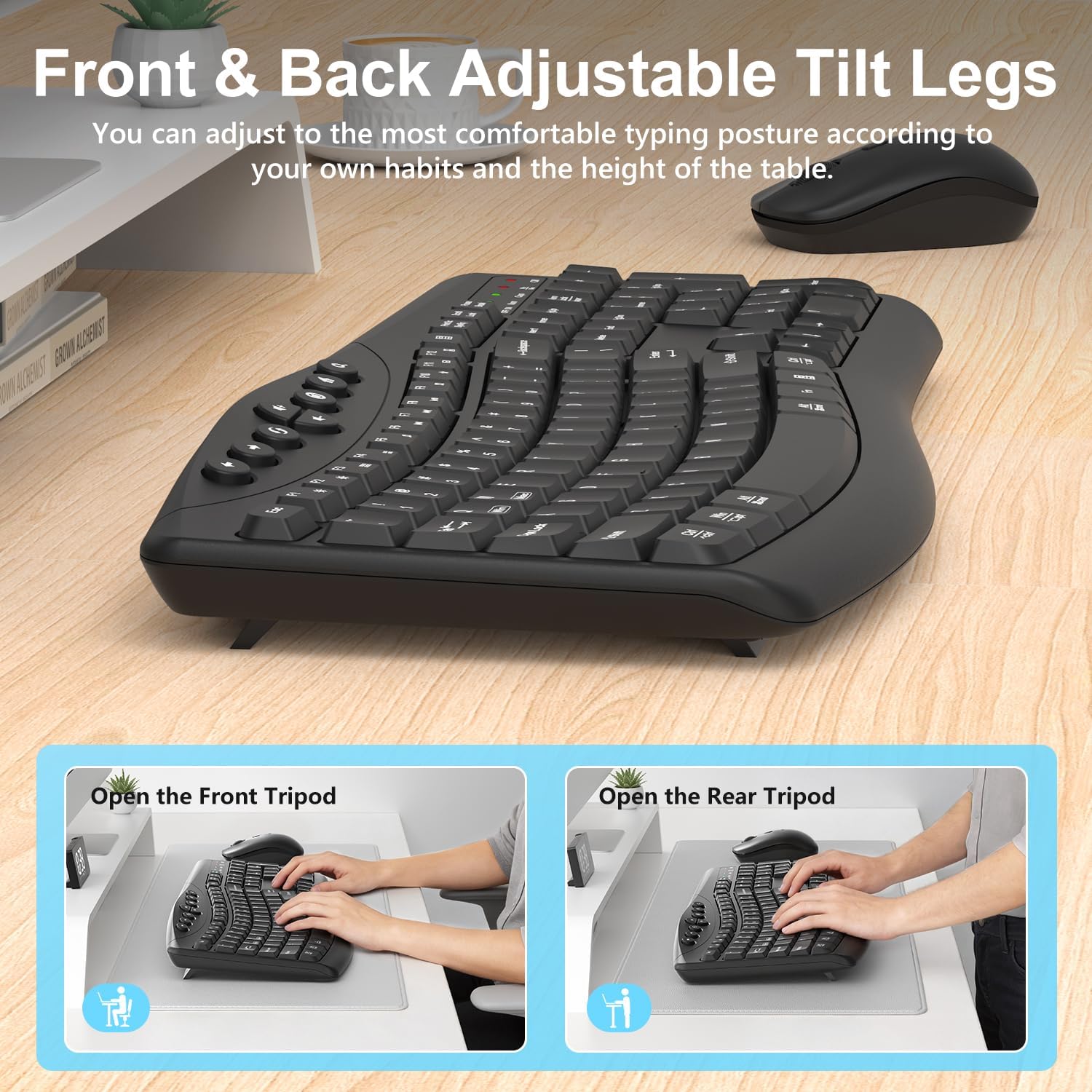 Thumbnail 6 de Wireless Keyboard and Mouse Combo with Ergonomic Curved Design and Silent 2.4G Operation