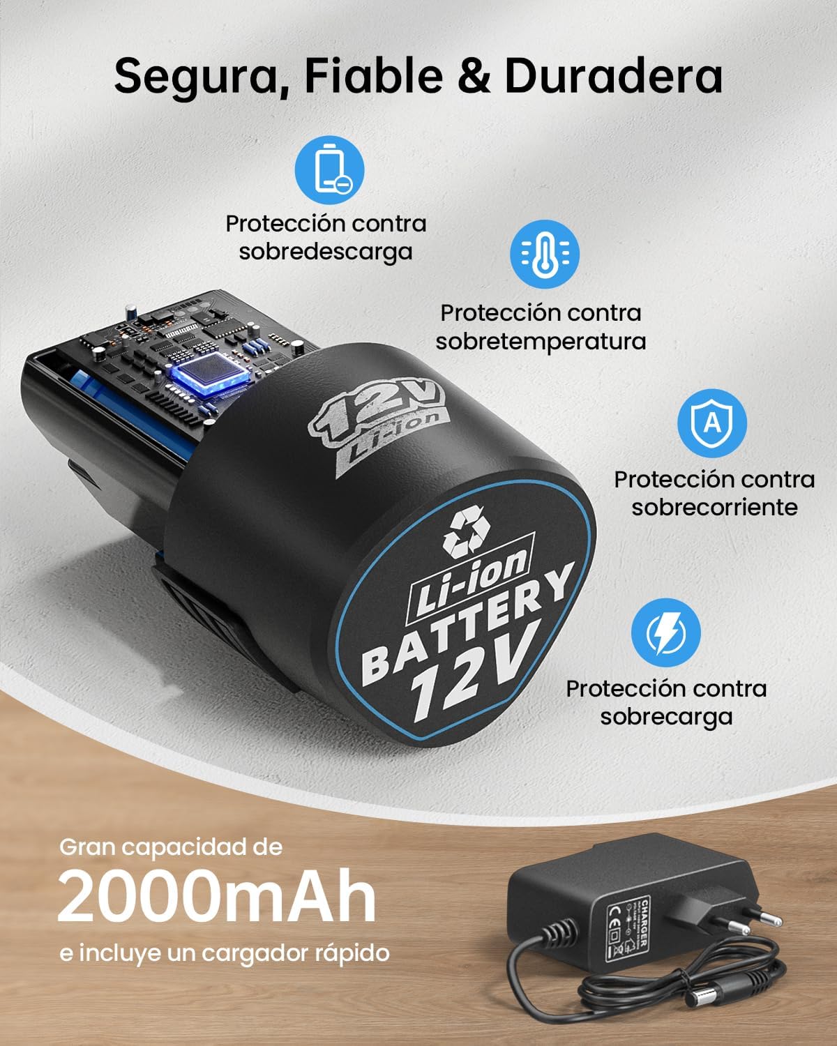 Thumbnail 5 de VIWKO 12V 2000mAh 25 Nm destornillador eléctrico