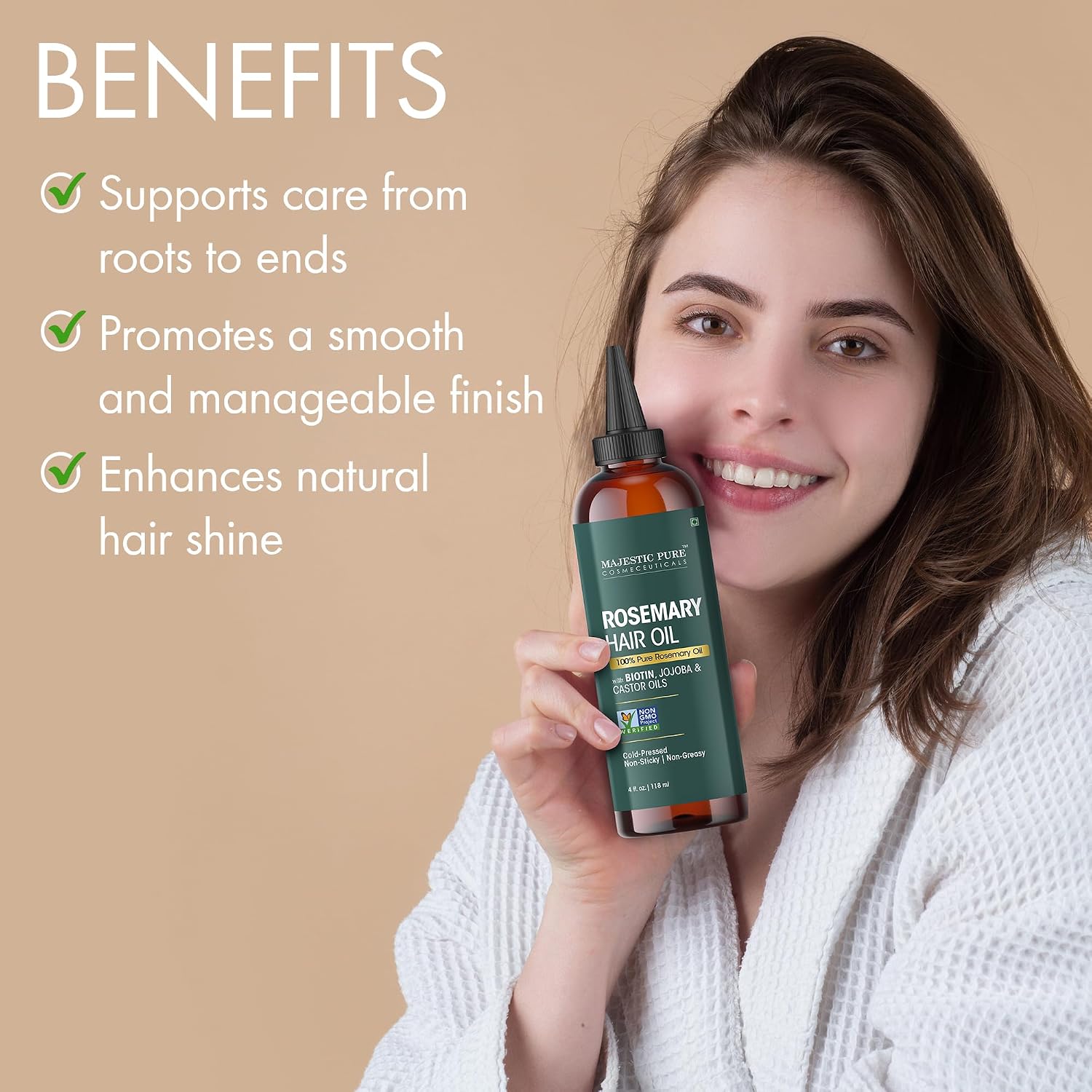 Thumbnail 5 de Majestic Pure 100% Pure Rosemary Oil (4 fl oz) with Applicator for Hair Growth & Scalp Care