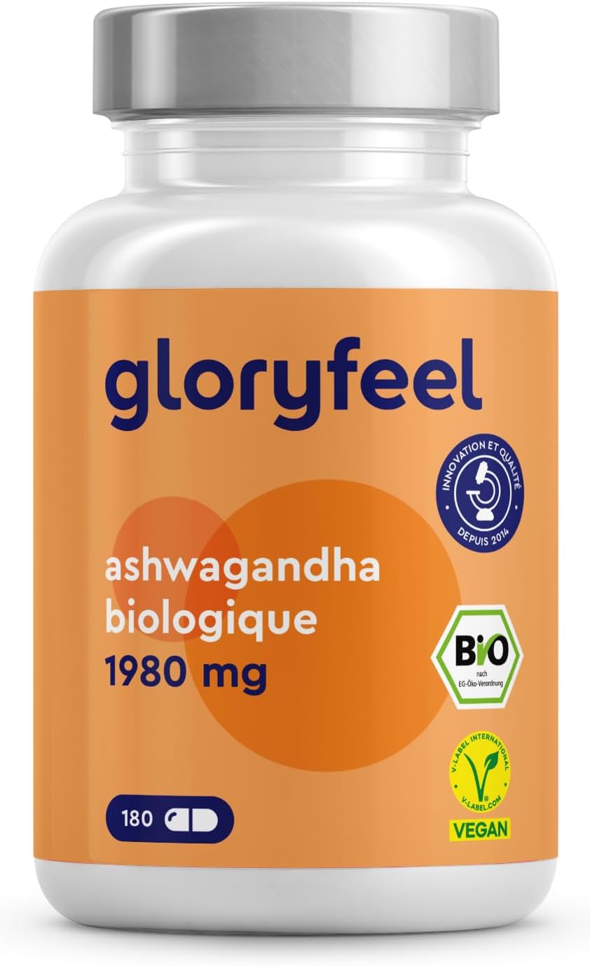 Gélules d’ashwagandha bio (baie du sommeil) Fortement dosées : 1 980 mg par jour