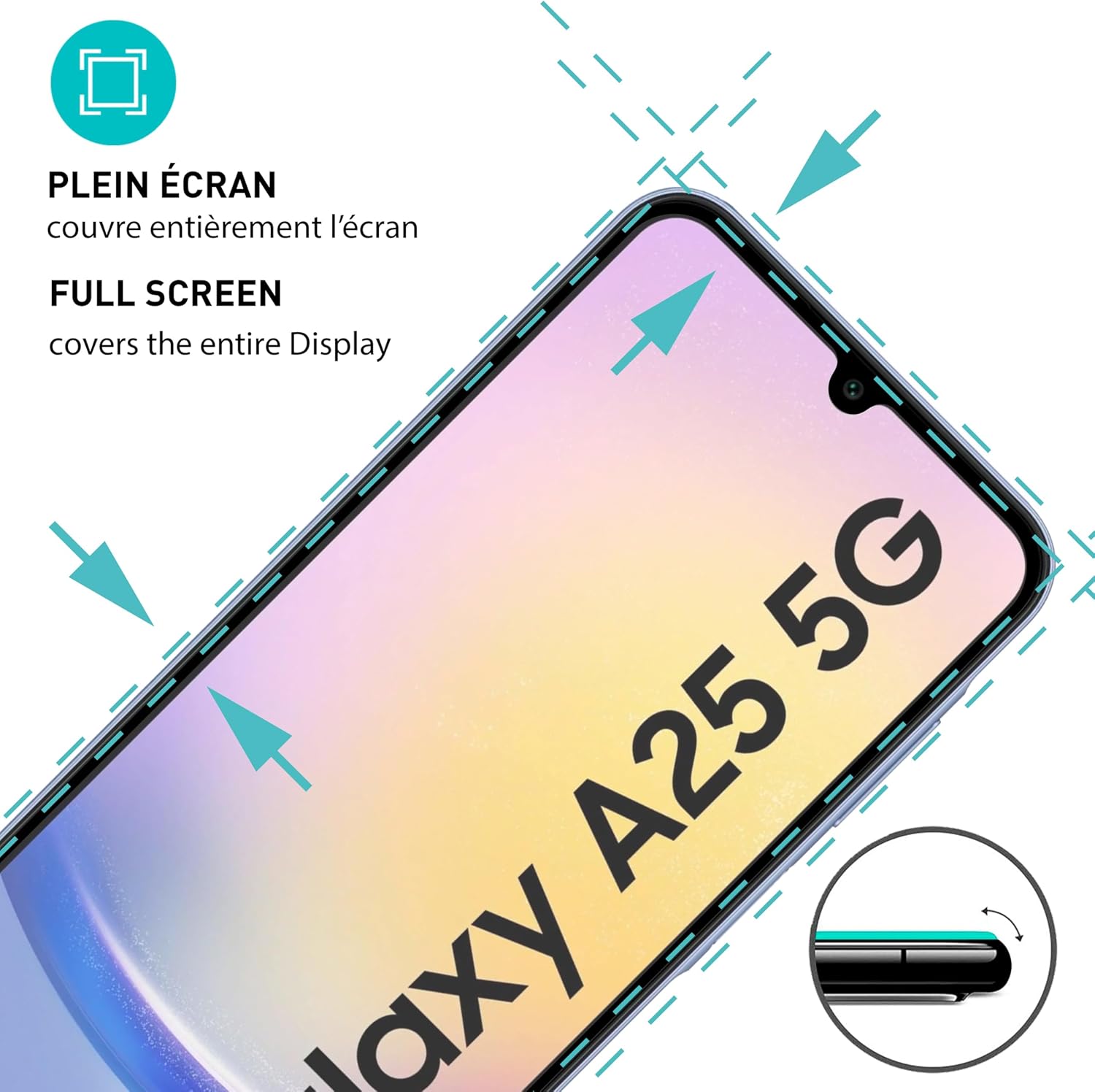 Detalle de smartect 2Pack_FS_MATT_Samsung_Galaxy_A25_5G mat gehard glas, 9H, 2 stuks