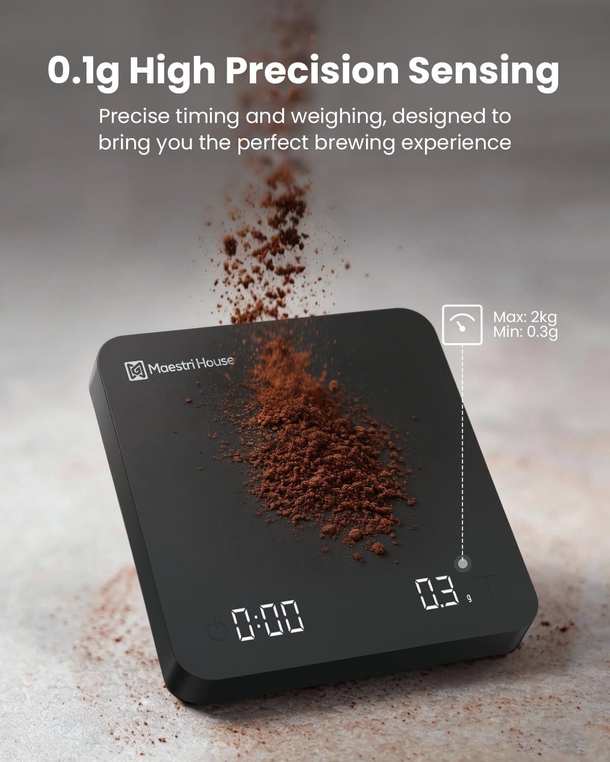 Detalle de Maestri House S1 Air Ultra-Slim Espresso Coffee Scale