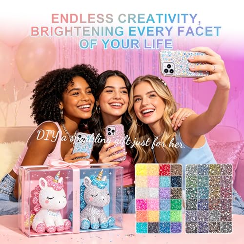 Thumbnail 6 de CHSEEO 48000Pcs Resin Jelly Rhinestones 48 Colours Nail Gems Bedazzling Kit