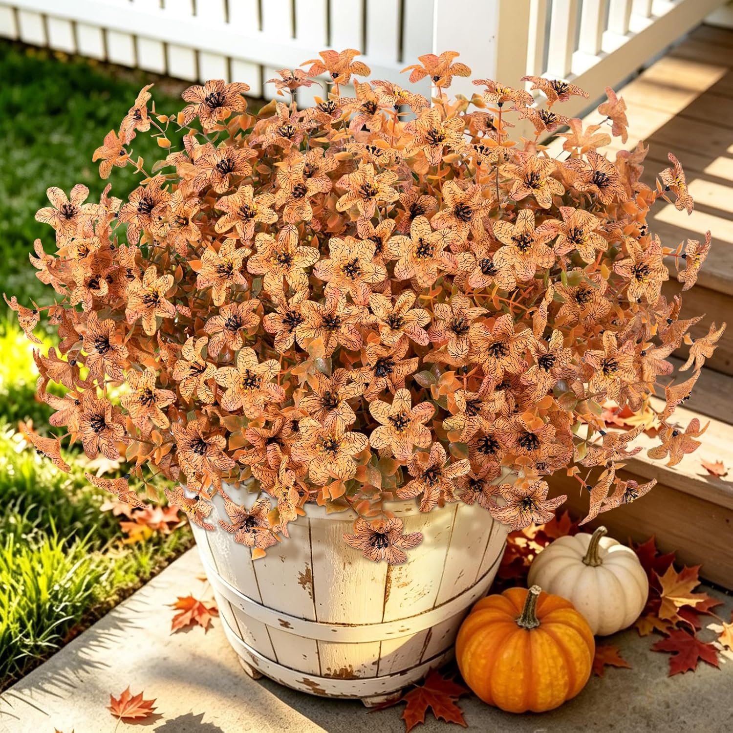 Detalle de Julako Artificial Daisy Flowers for Outdoors, 12 Bundles, 252 Blooms