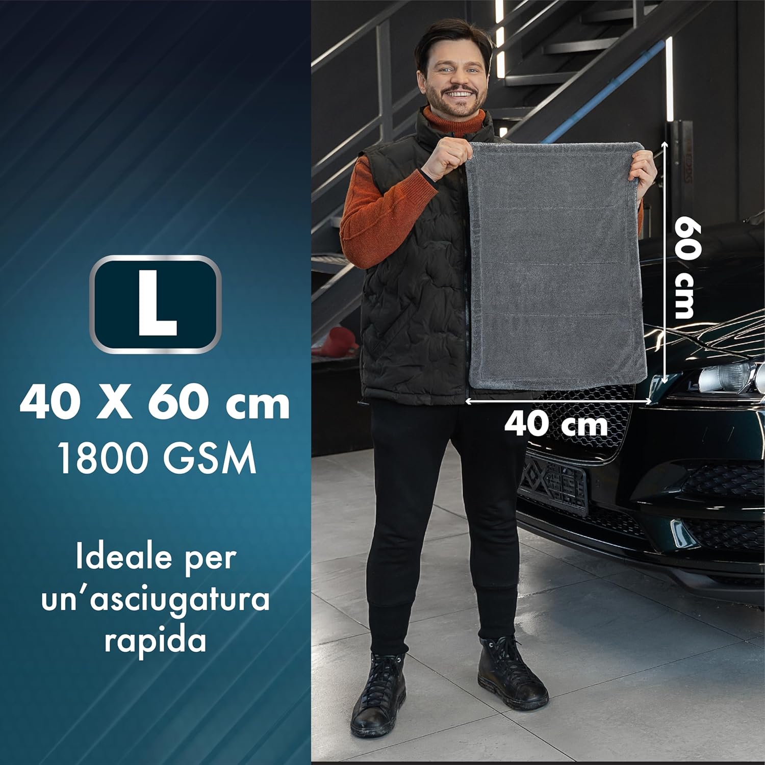 Thumbnail 2 de ZENAKIO Panno Microfibra Auto L (40x60 cm, 1800 GSM): asciugatura rapida e delicata per vernice, plastiche e vetro