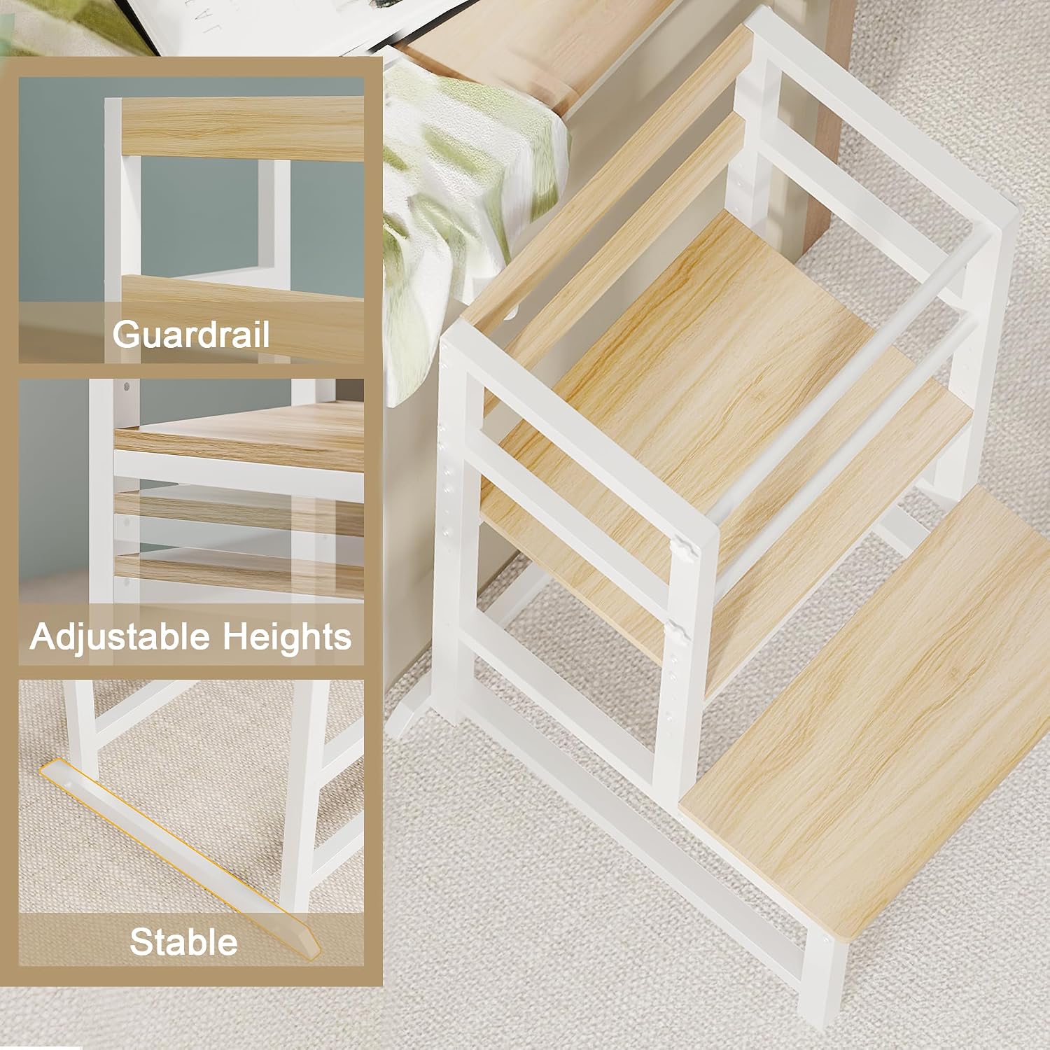 Thumbnail 5 de INNOD Toddler Kitchen Step Stool, Steel and Wood