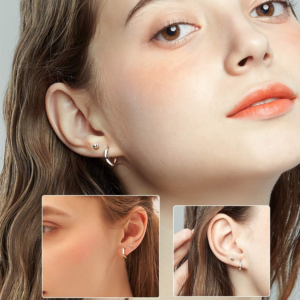 Thumbnail 3 de CERSLIMO 3 Pairs Sterling Silver Stud Earrings – 2mm, 3mm & 4mm Tiny Round Cubic Zirconia