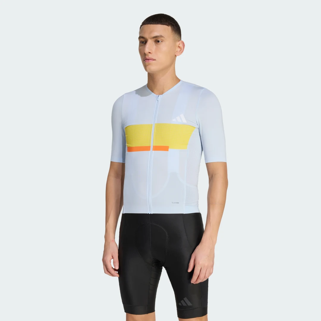 Detalle de Maillot de ciclismo Tempo Neo Heritage de Adidas en azul