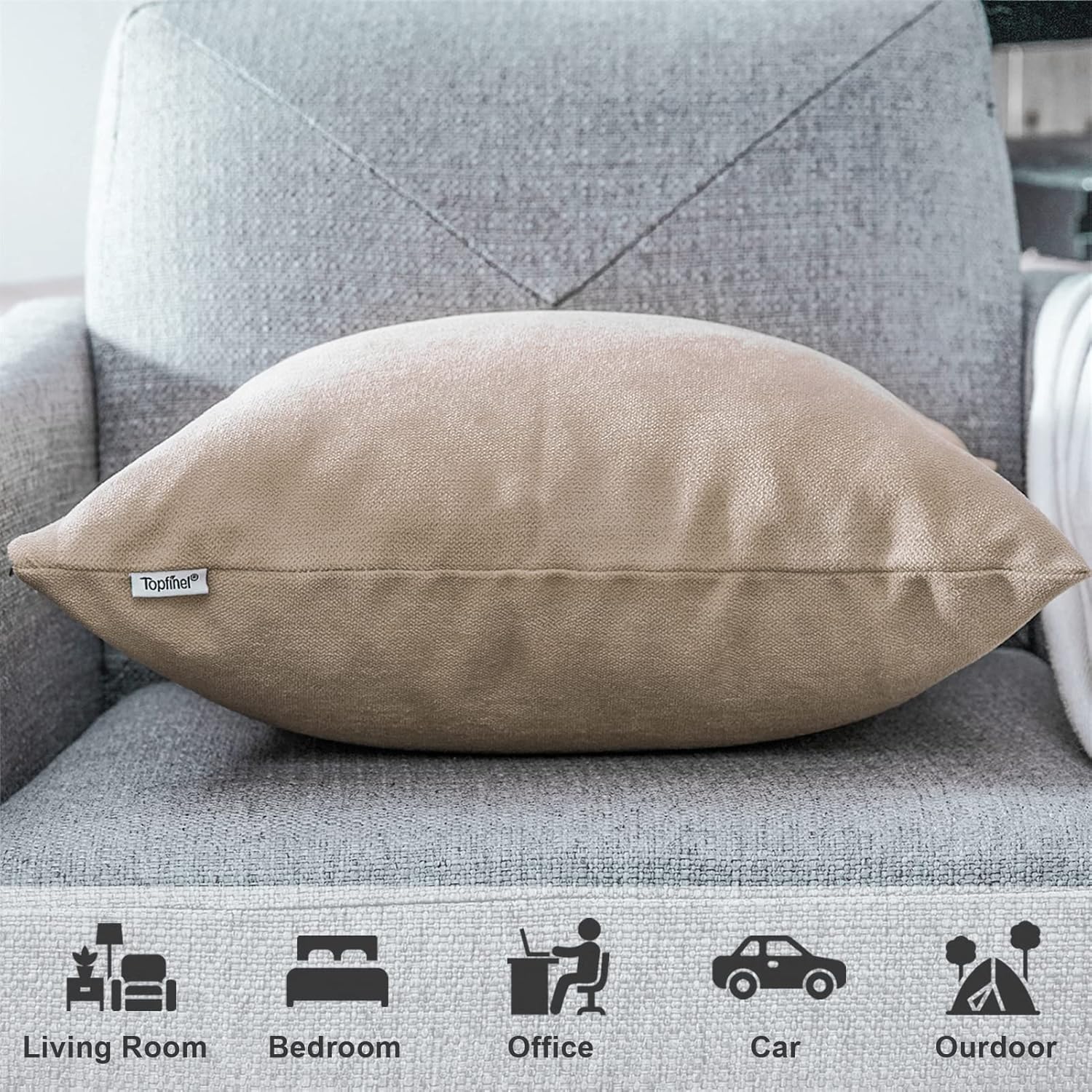 Thumbnail 4 de Topfinel Fundas Cojines 45x45cm de Chenilla y Algodón 🛋