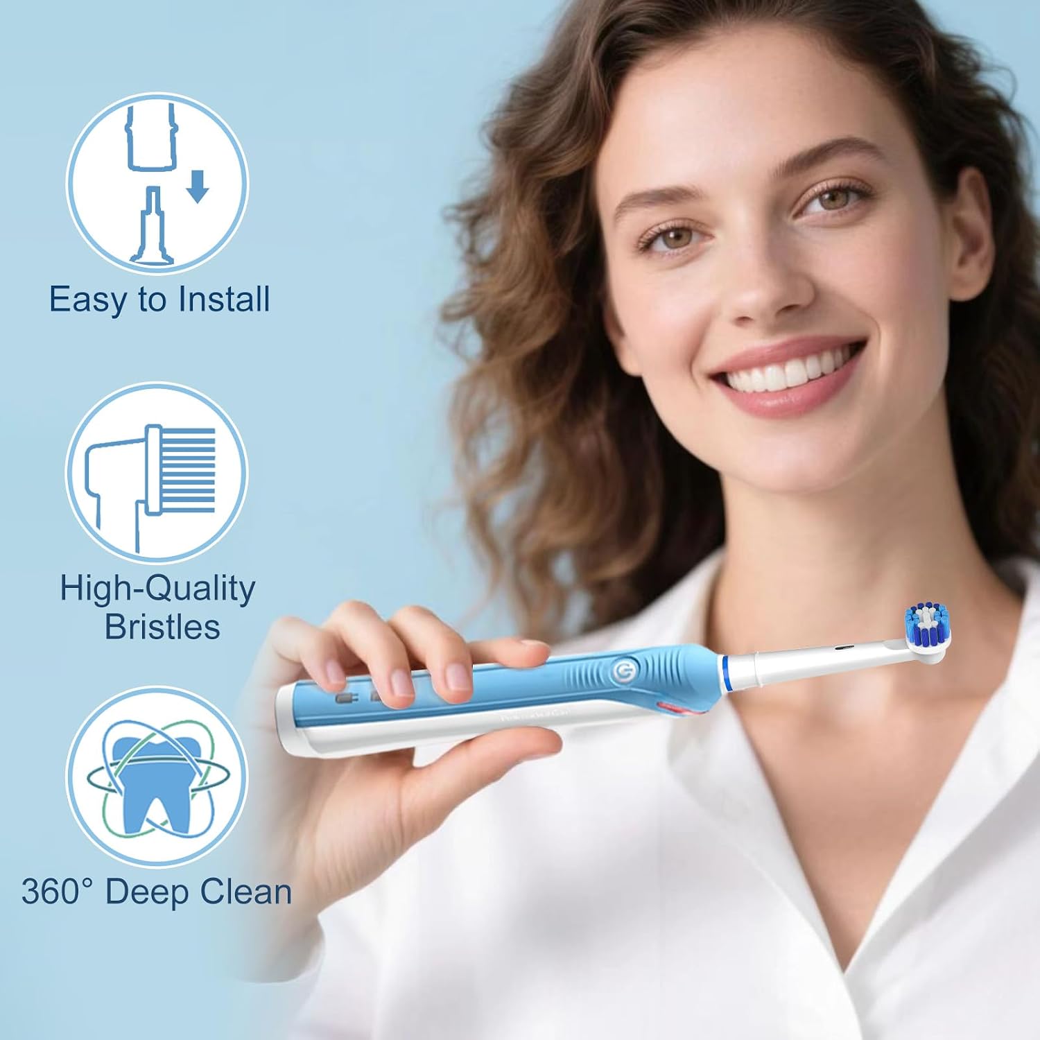Detalle 2 de Sdiveson 8pc Replacement Brush Heads for Braun Oral-B electric toothbrushes (Precision Clean compatible)