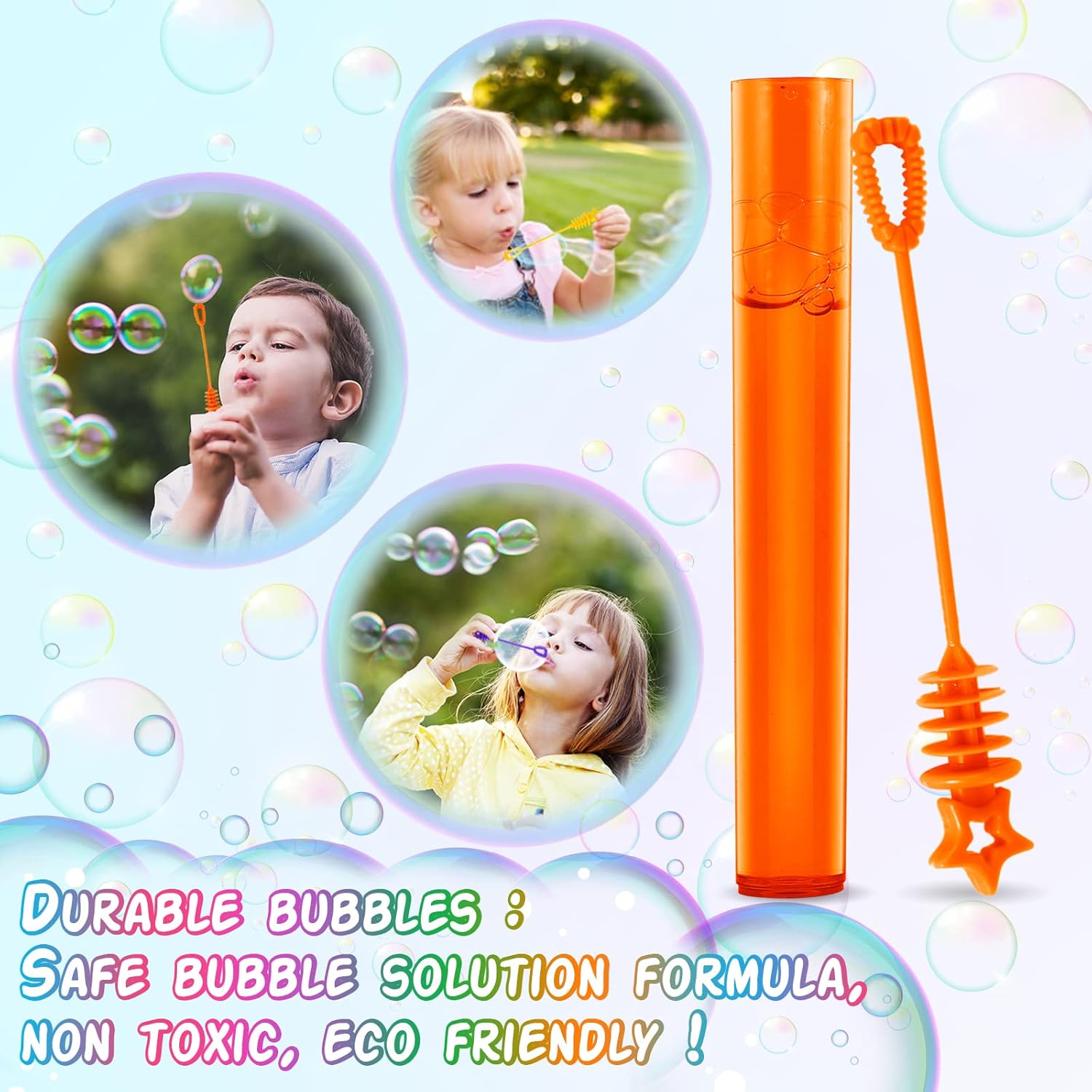 Thumbnail 3 de 200-Pack Mini Bubble Wands in 10 Colors with Star Handles for Kids’ Parties, Holidays & Classroom Prizes