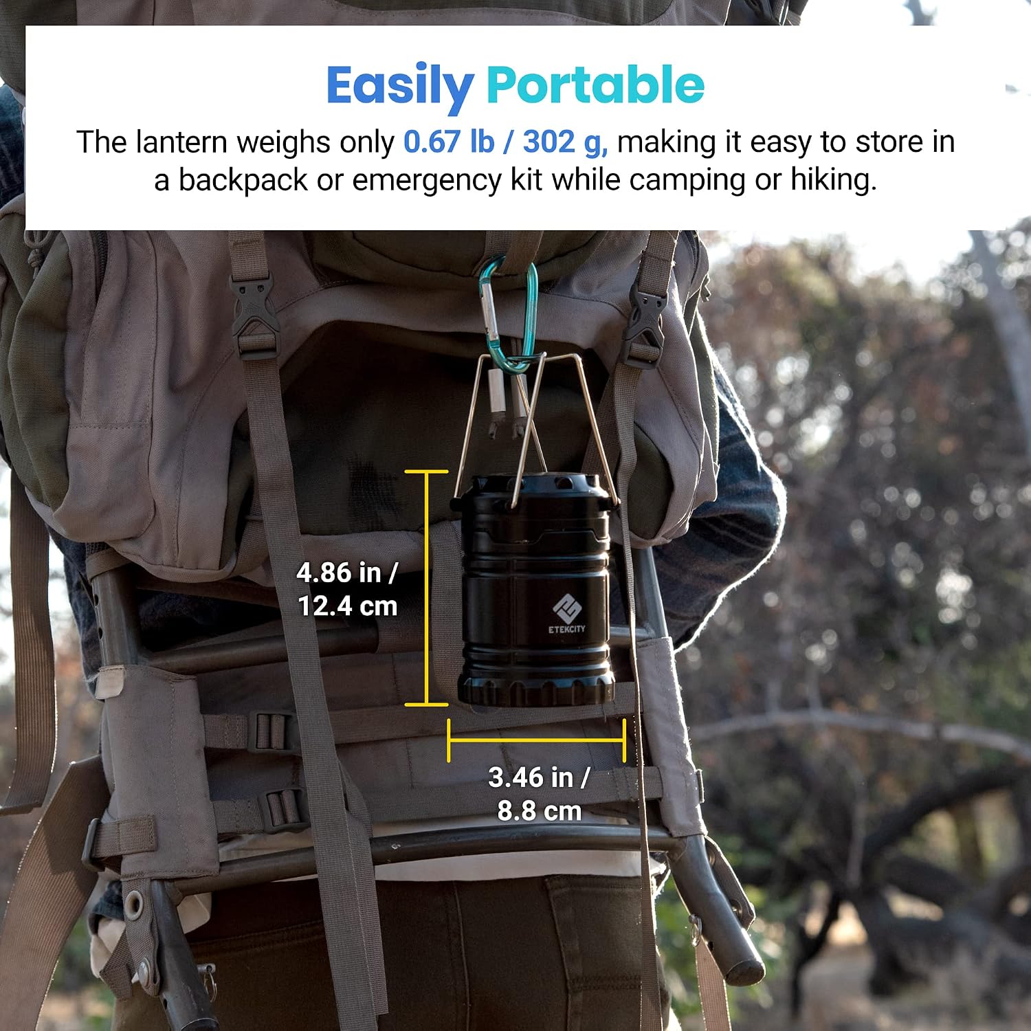 Detalle de Etekcity CL10-2 Pack LED Camping Lanterns, 154 Lumens, Collapsible, 2-Pack