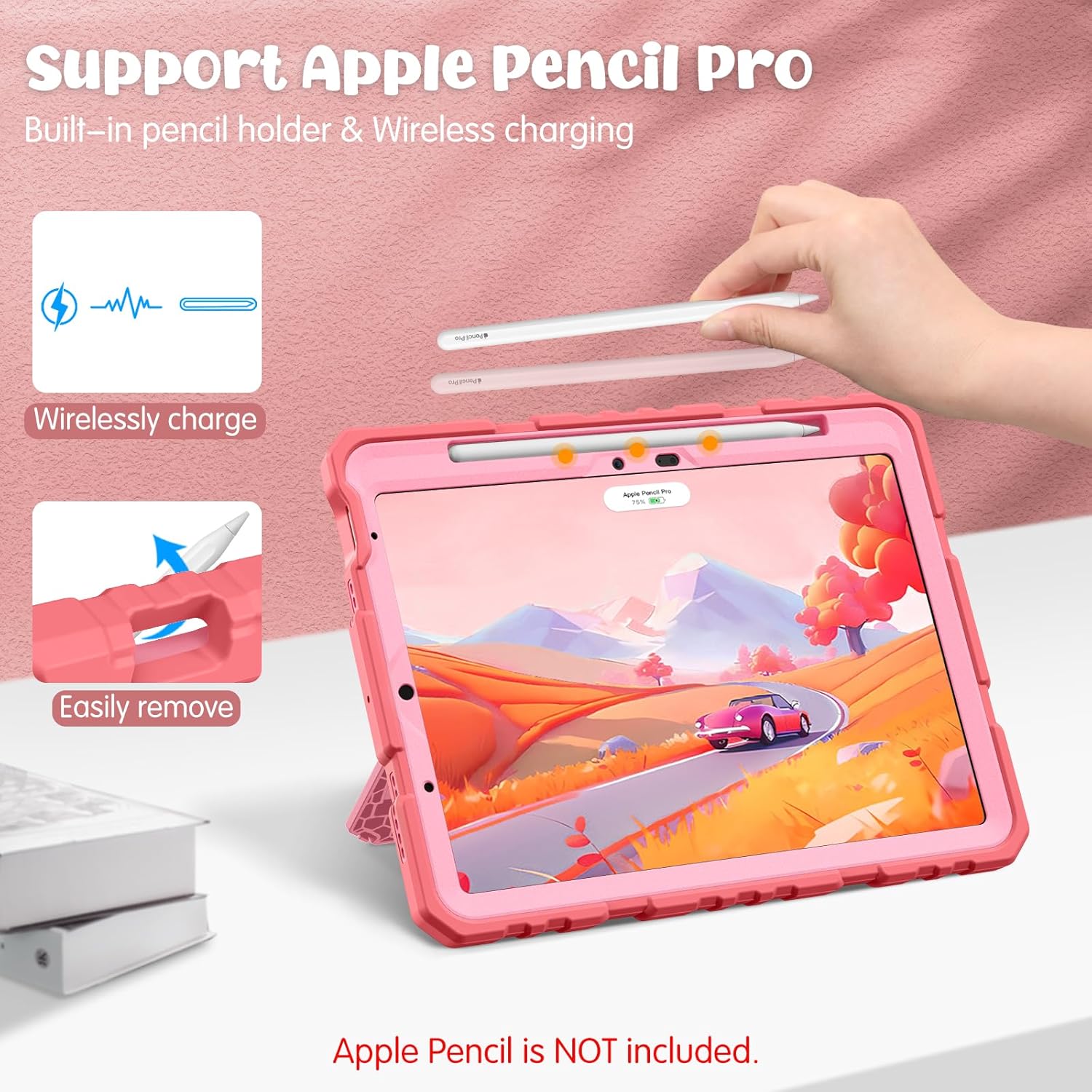 Thumbnail 5 de FINTIE Kids Rugged Case for iPad Air 11-inch (M4 2026 / M3 2025 / M2 2024) with Kickstand – Pink