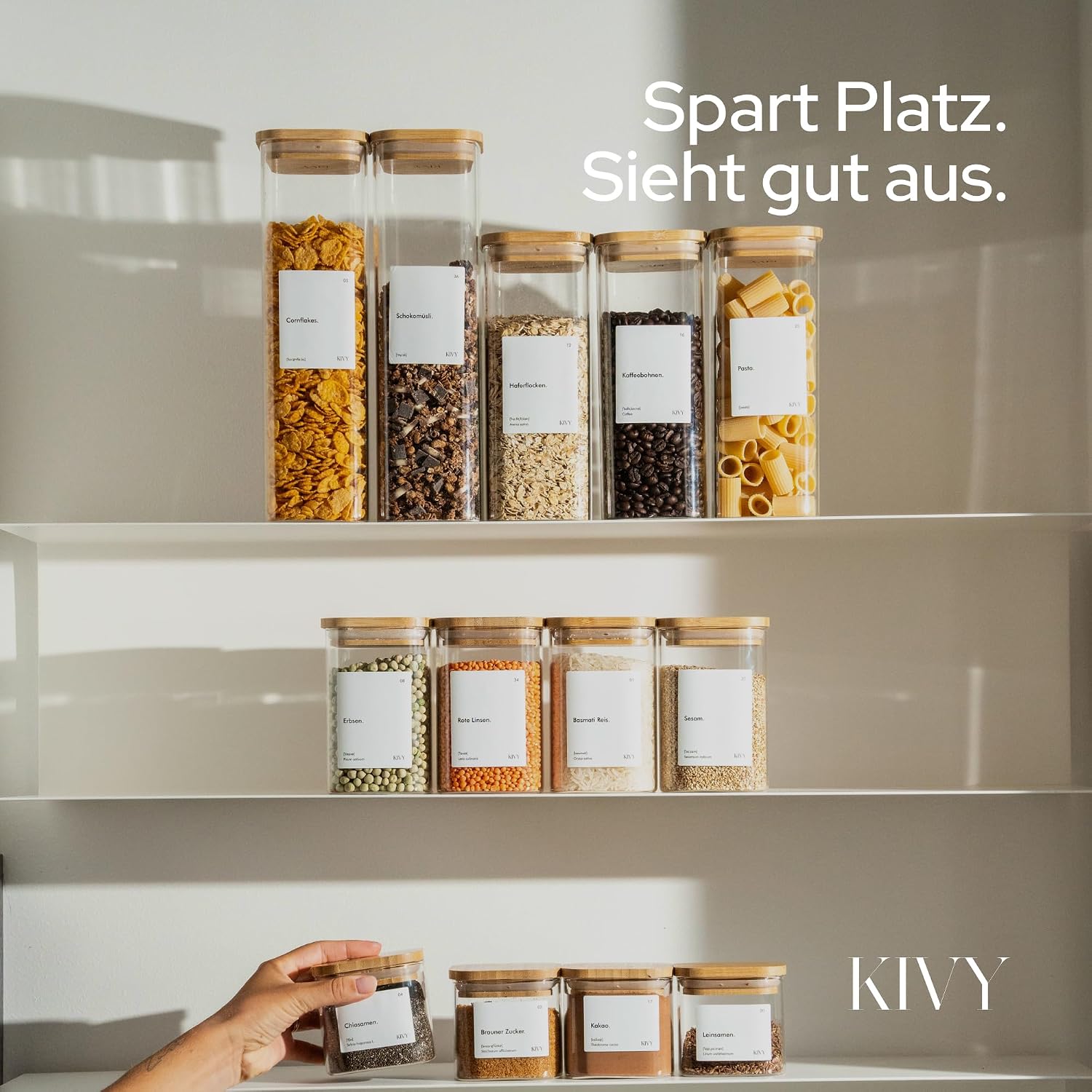 Thumbnail 1 de KIVY Vorratsgläser eckig 12er Set