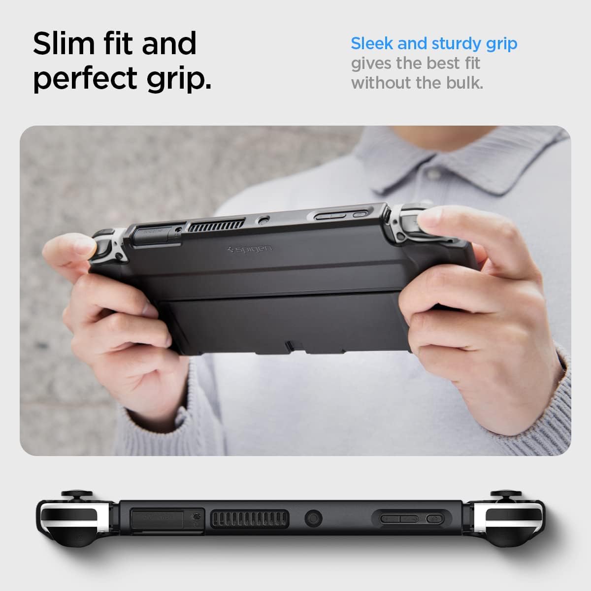 Detalle 2 de Spigen Thin Fit Hülle für Nintendo Switch OLED (2021) – Schwarz