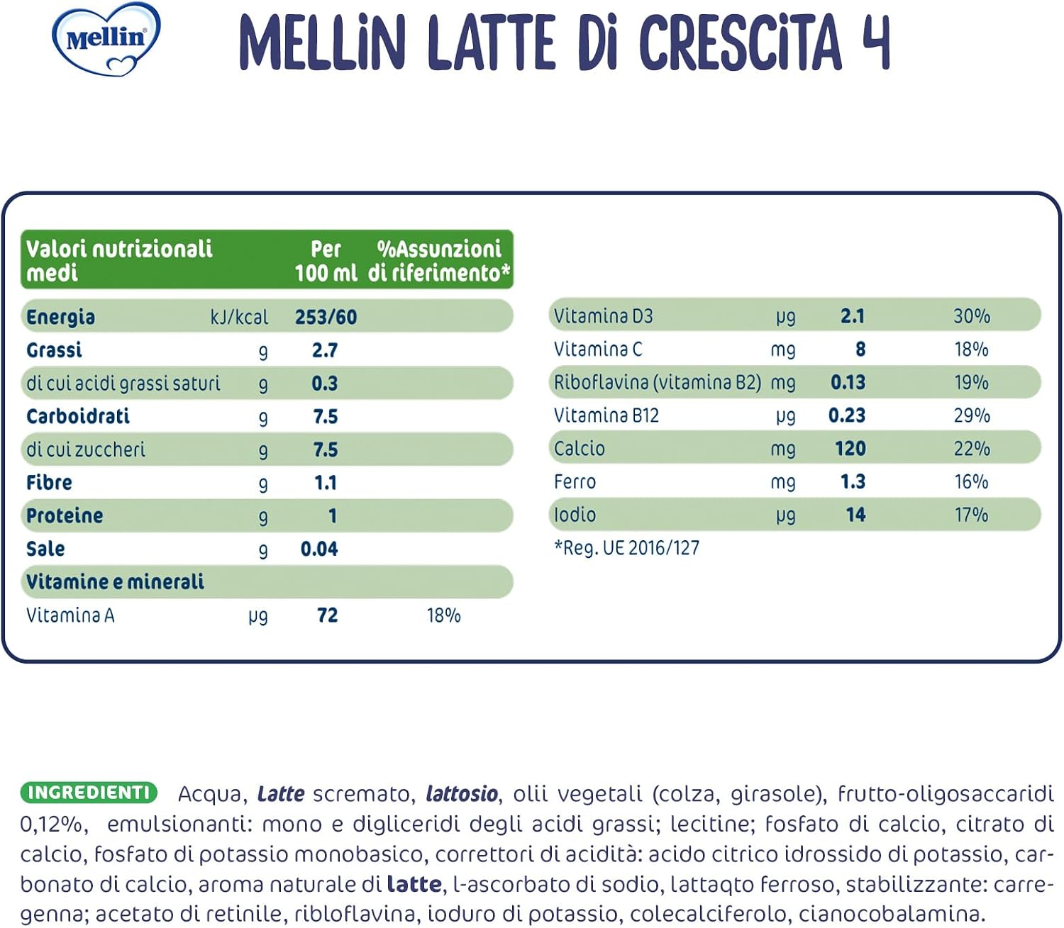 Thumbnail 3 de Mellin 4 Latte Crescita Liquido 6x1L — Pronto all'uso per Bambini dai 24 mesi